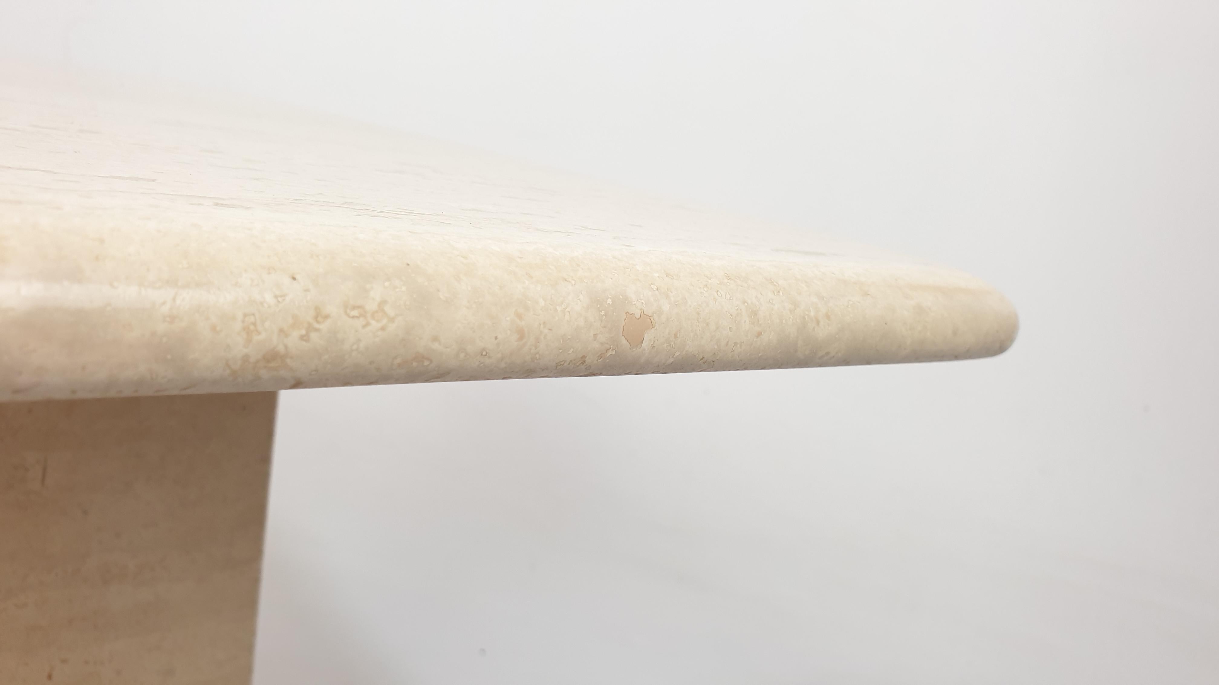 Mid-Century Italian Travertine Coffee Table, 1980s 8