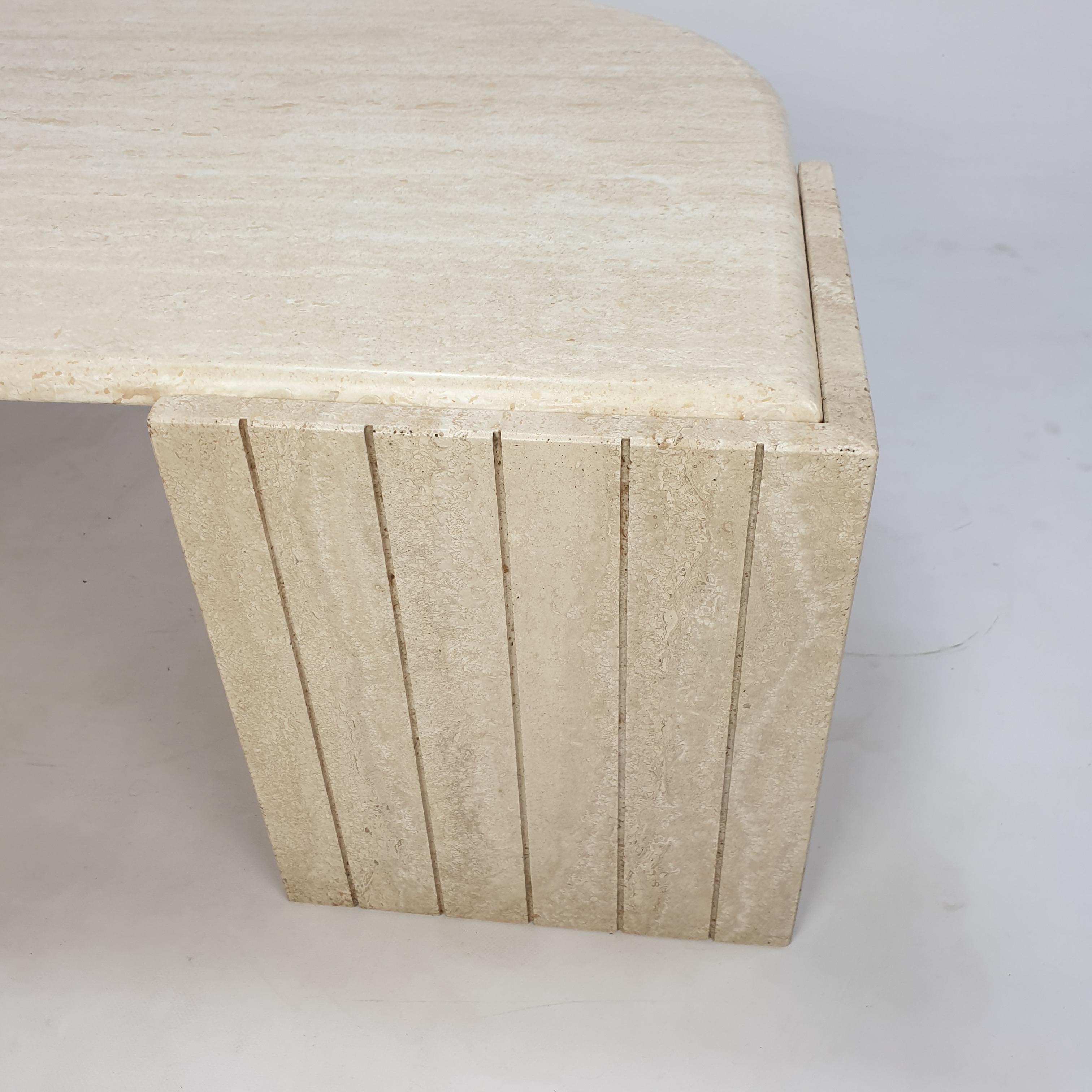 Mid-Century Italian Travertine Coffee Table, 1980s 8