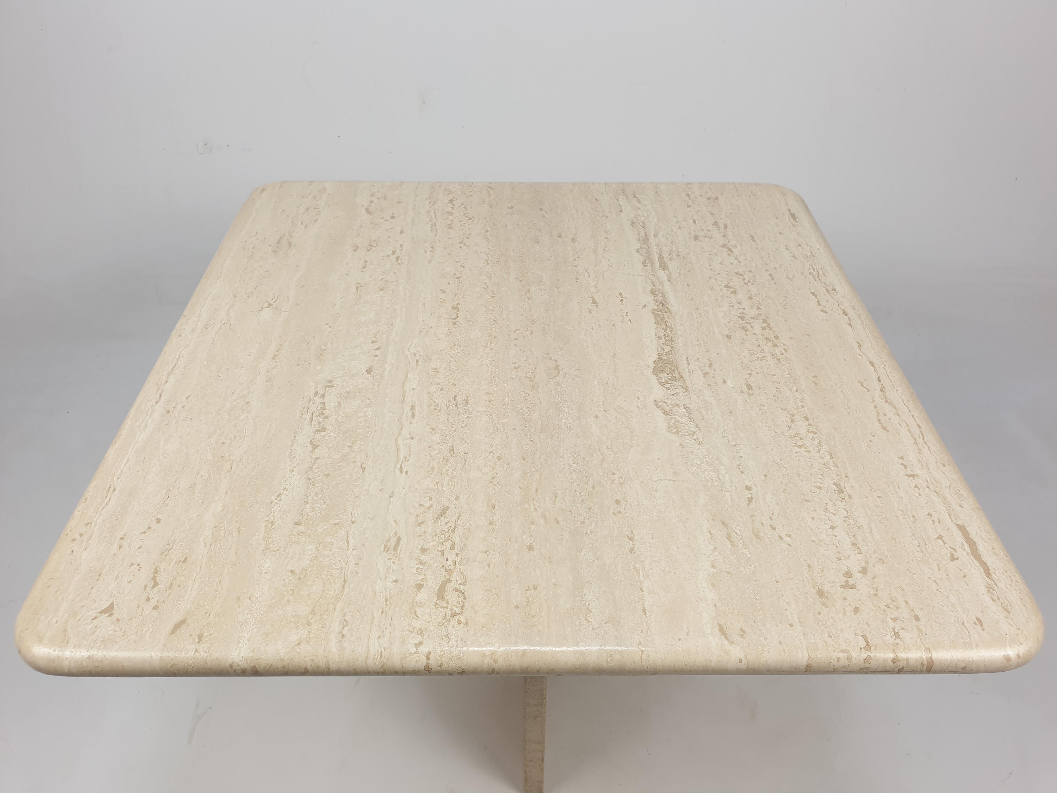 Mid-Century Italian Travertine Coffee Table, 1980s 9