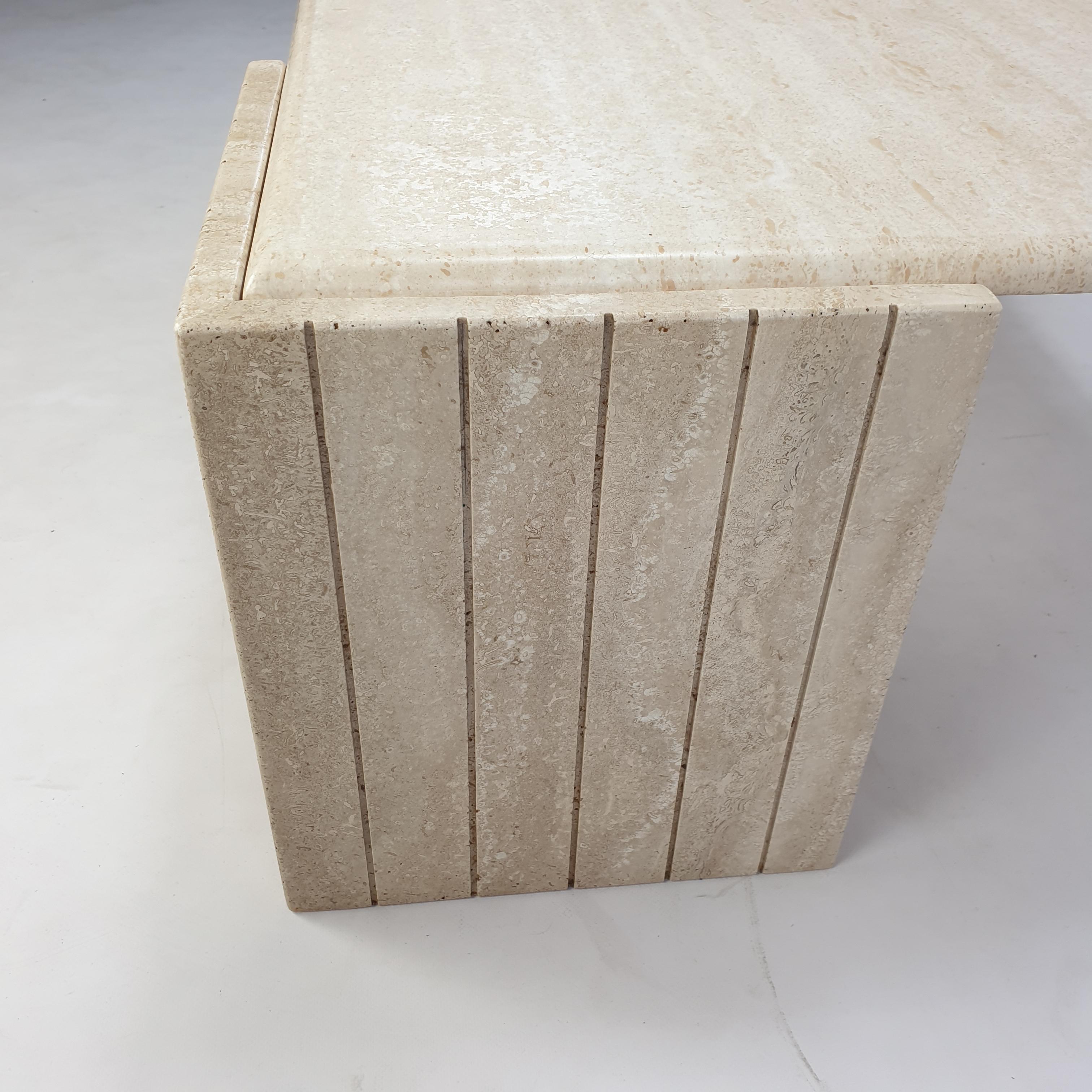 Mid-Century Italian Travertine Coffee Table, 1980s 9