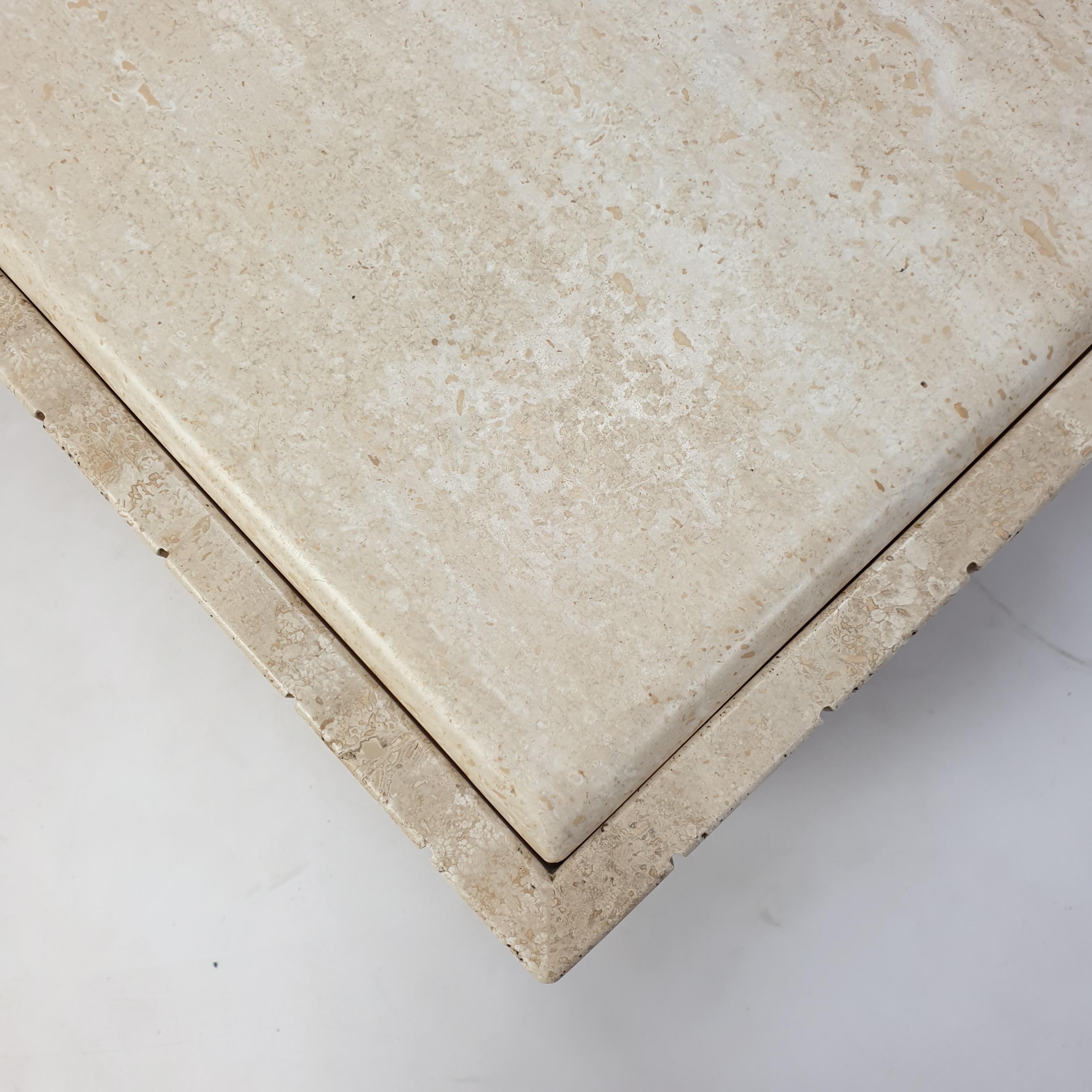Mid-Century Italian Travertine Coffee Table, 1980s 10