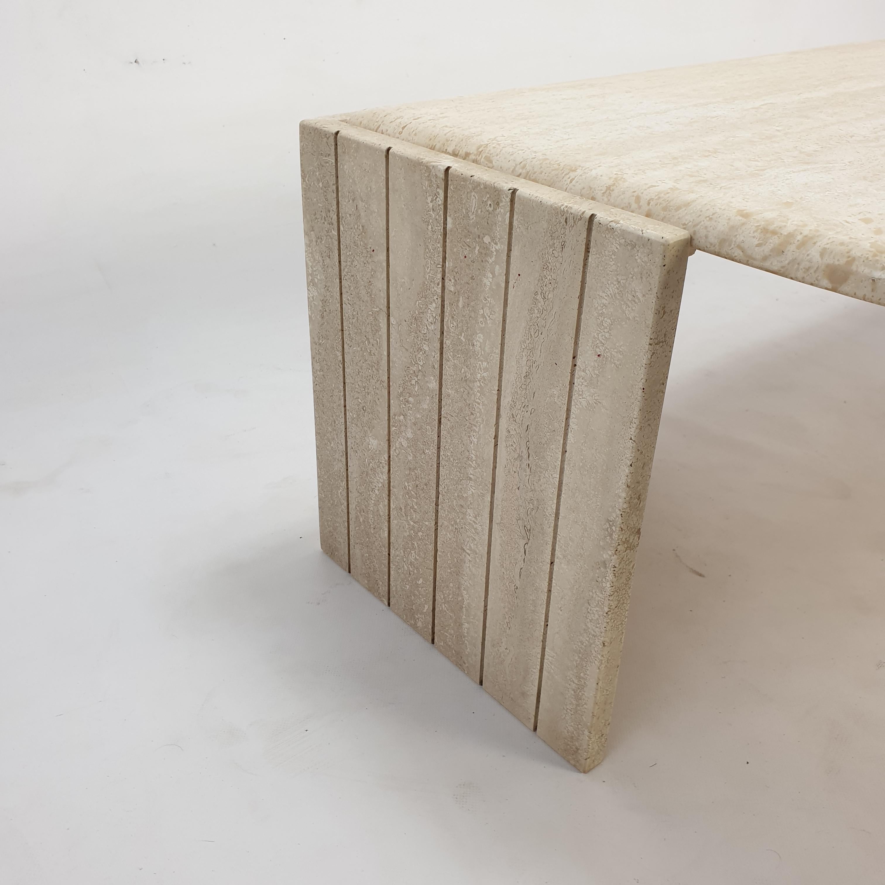 Mid-Century Italian Travertine Coffee Table, 1980s 11