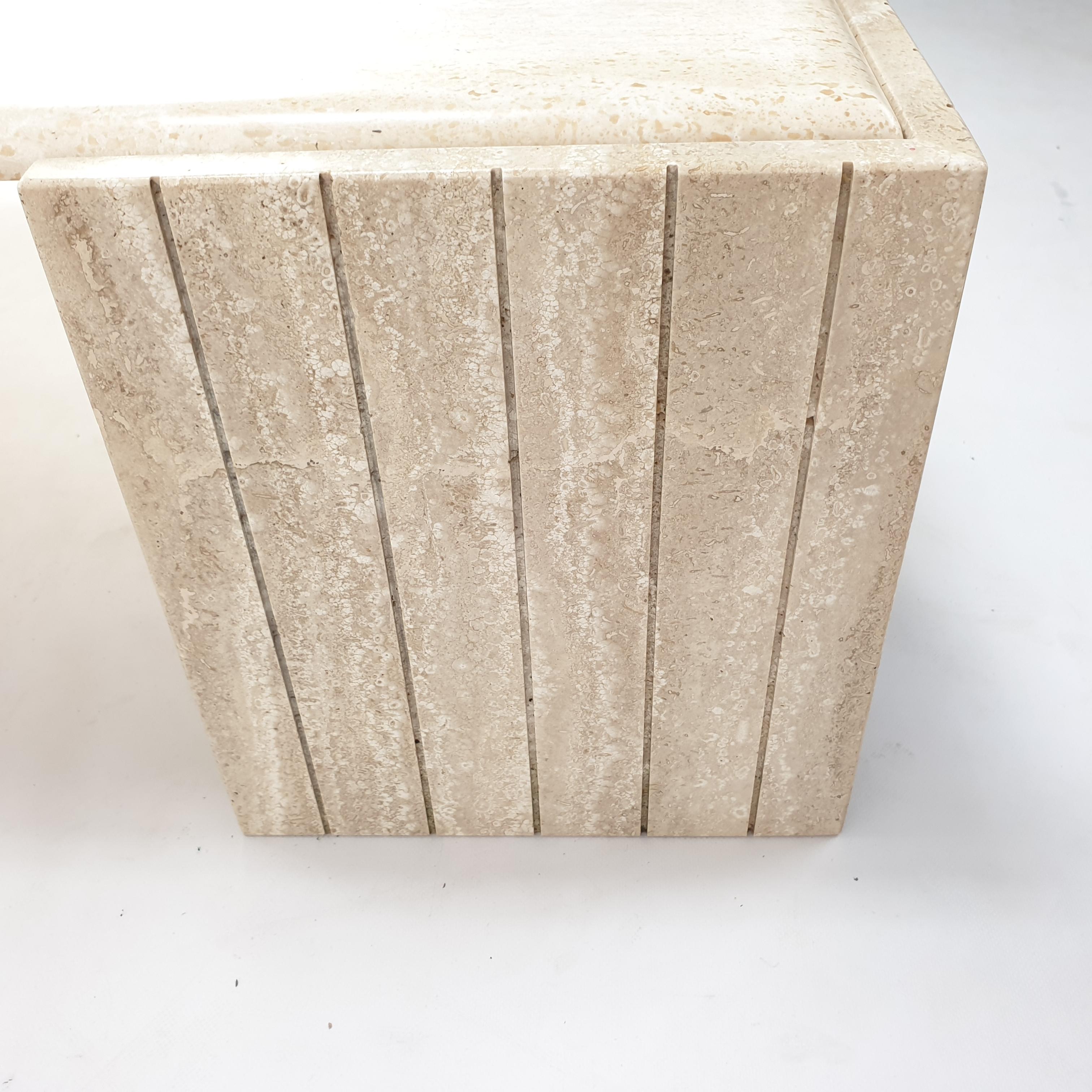 Mid-Century Italian Travertine Coffee Table, 1980s 12