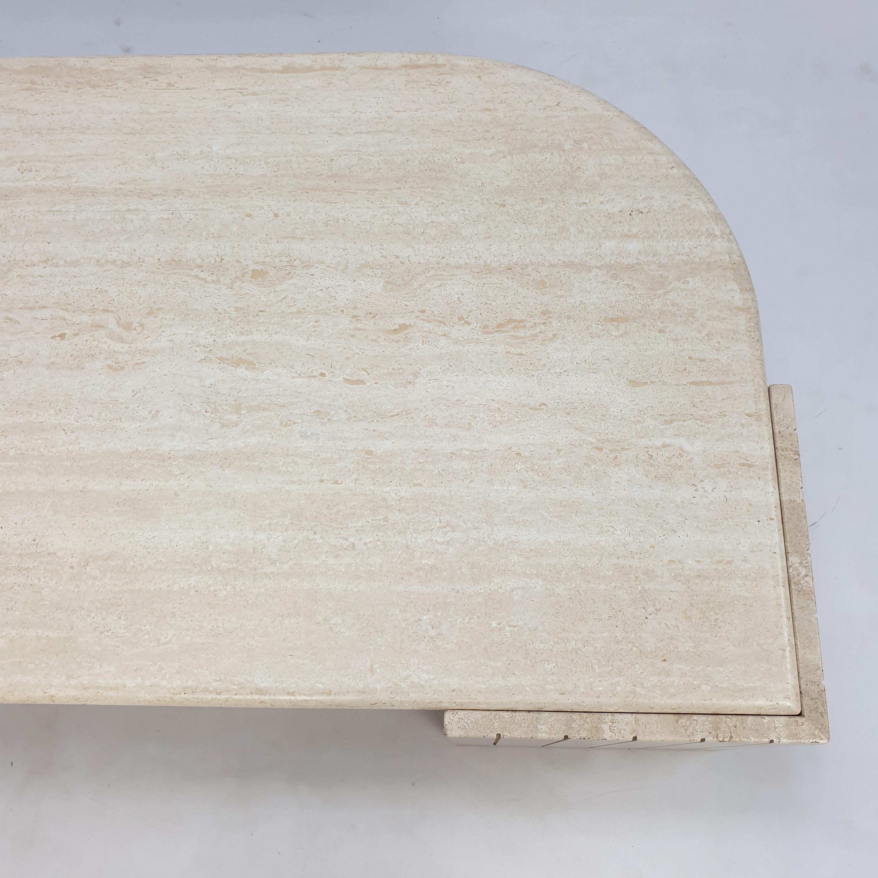 Mid-Century Italian Travertine Coffee Table, 1980s 13