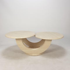 Midcentury Italian Travertine Coffee Table, 1980s