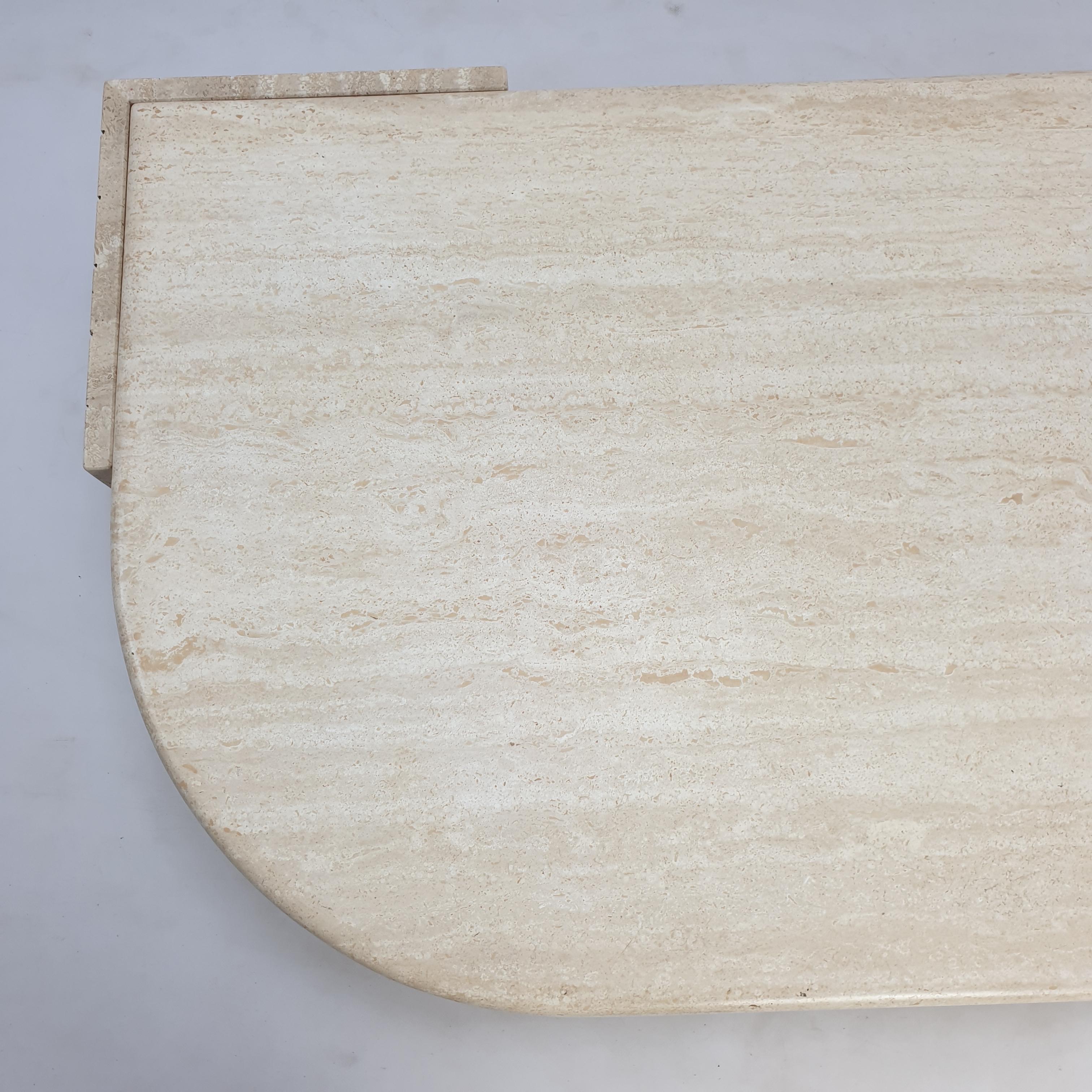 Mid-Century Italian Travertine Coffee Table, 1980s 14