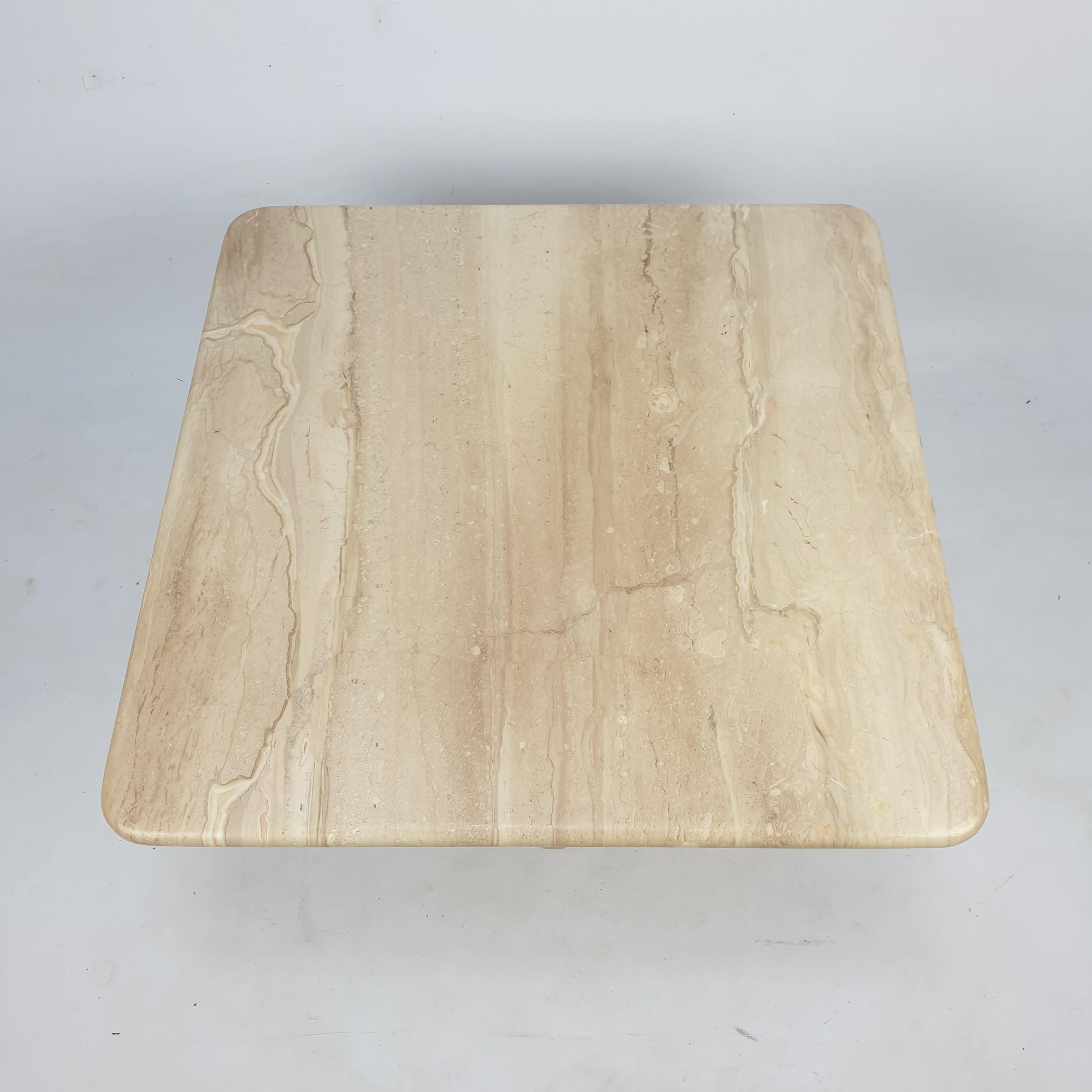 Mid-Century Modern Mid-Century Italian Travertine Coffee Table, 1980s