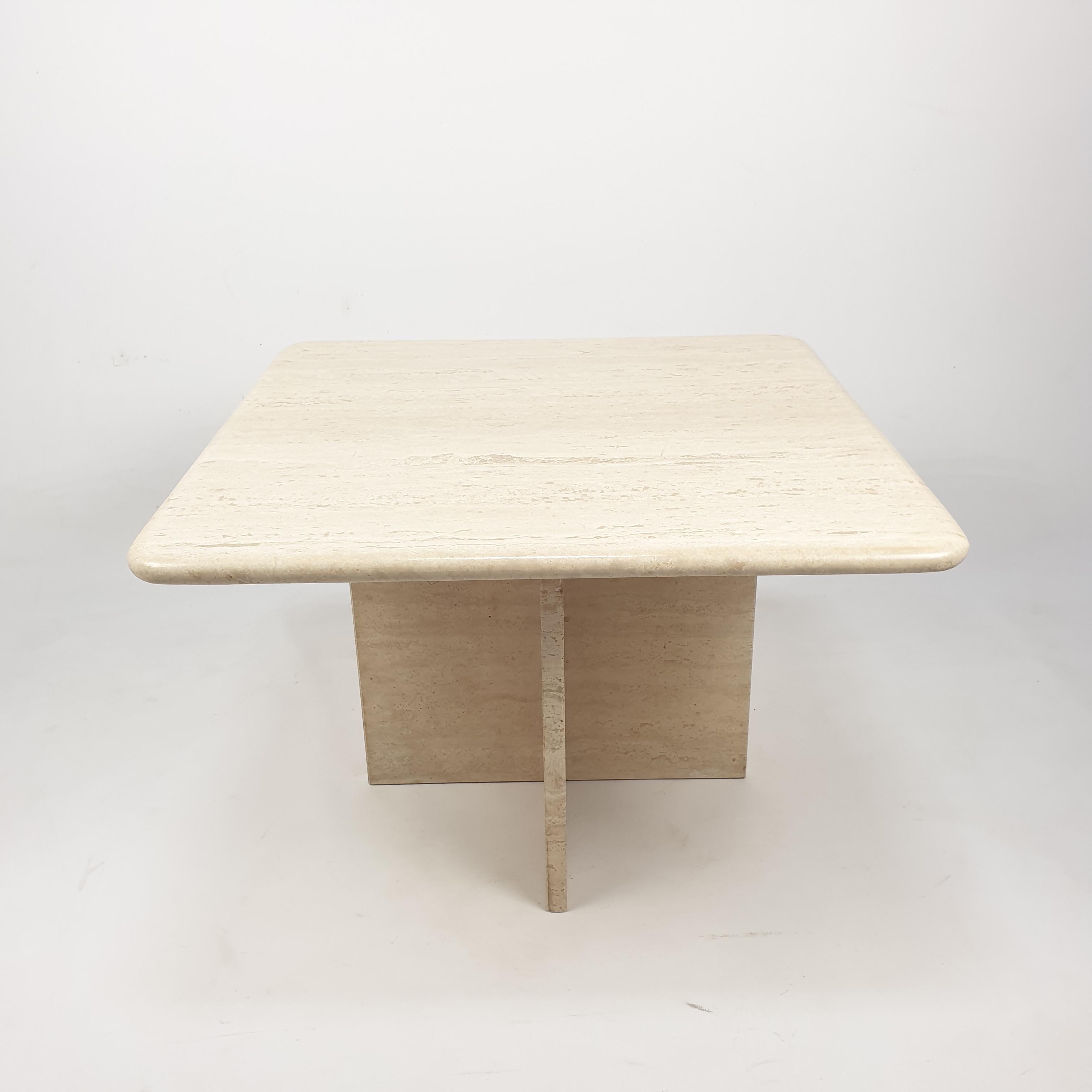 Mid-Century Modern Mid-Century Italian Travertine Coffee Table, 1980s