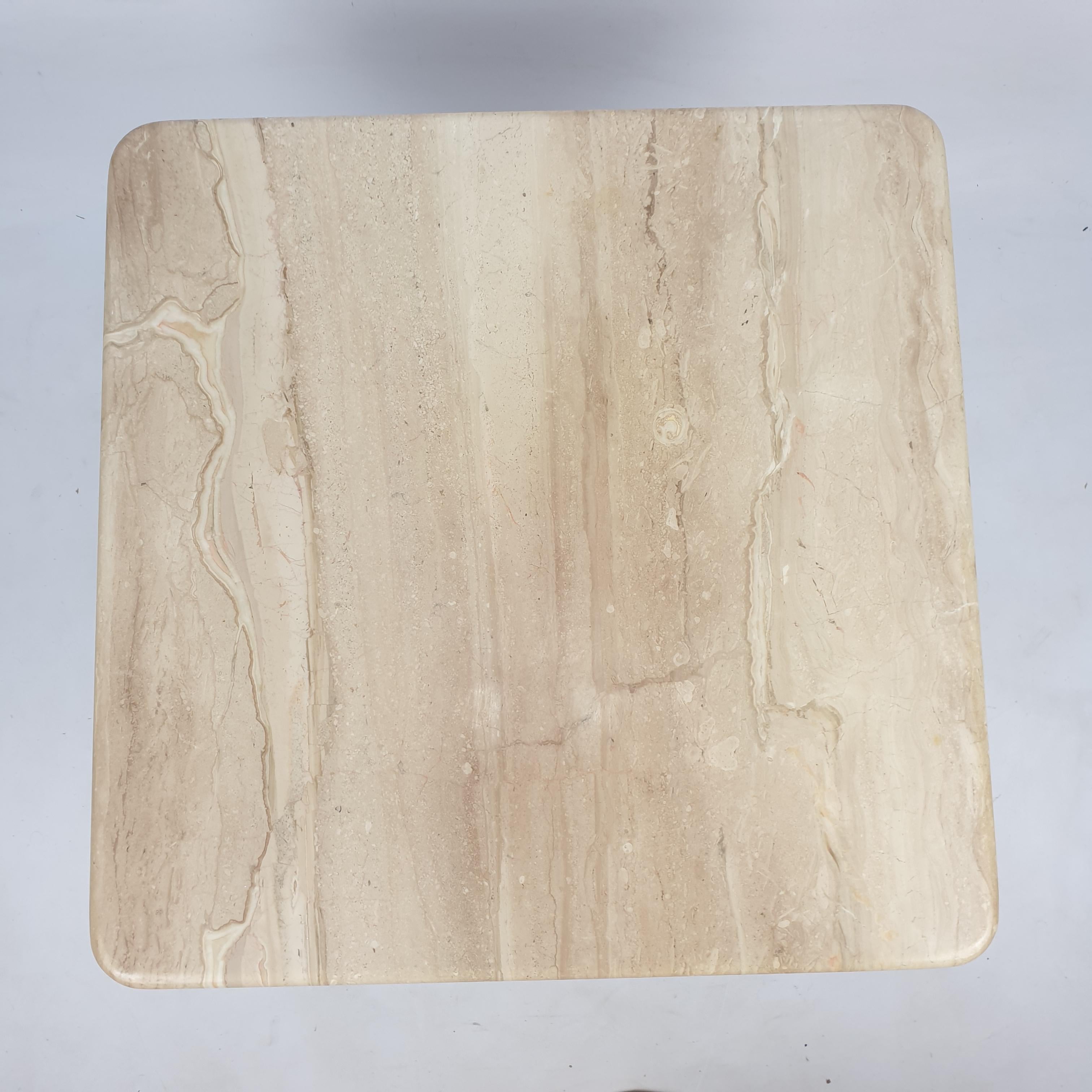 Hand-Crafted Mid-Century Italian Travertine Coffee Table, 1980s