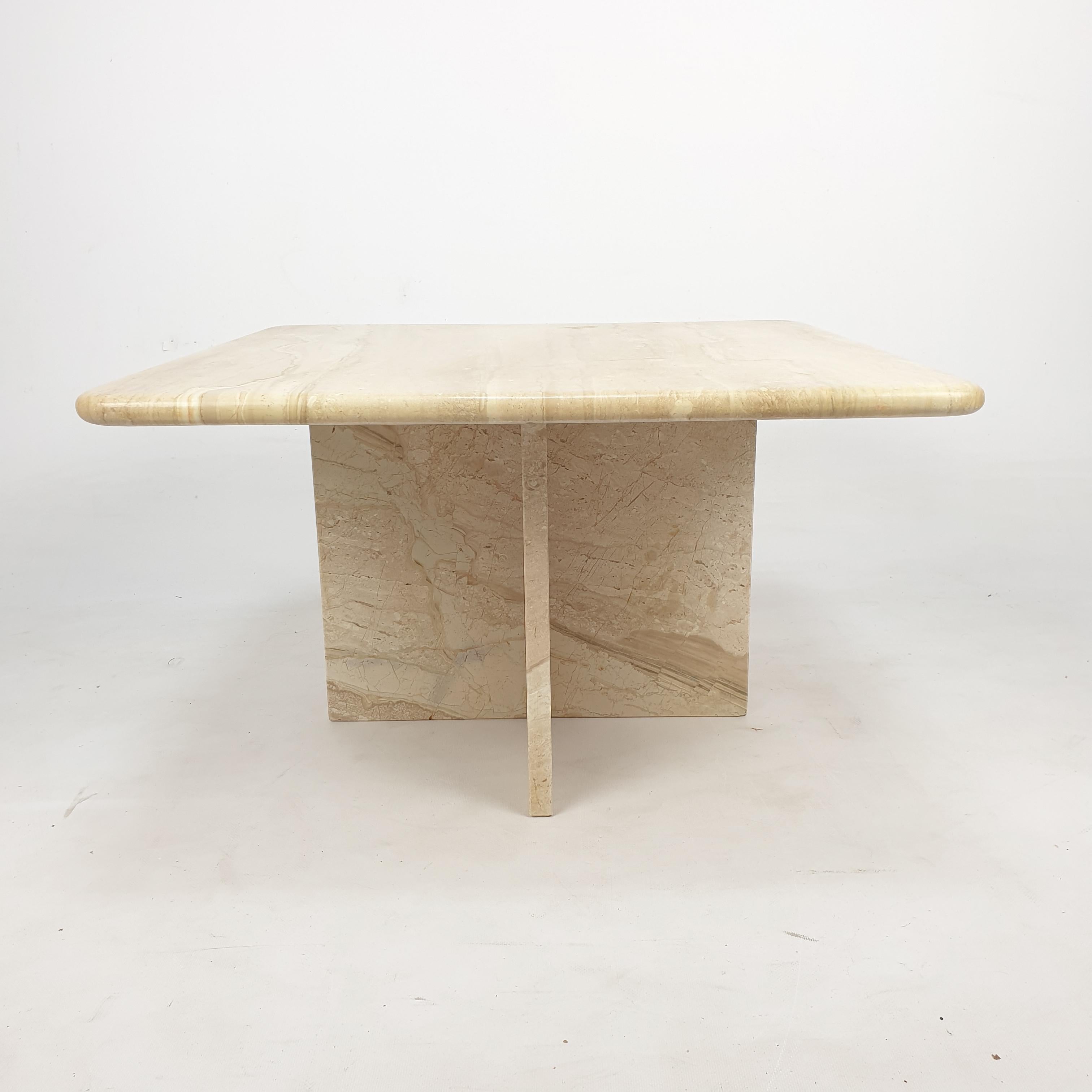 Late 20th Century Mid-Century Italian Travertine Coffee Table, 1980s