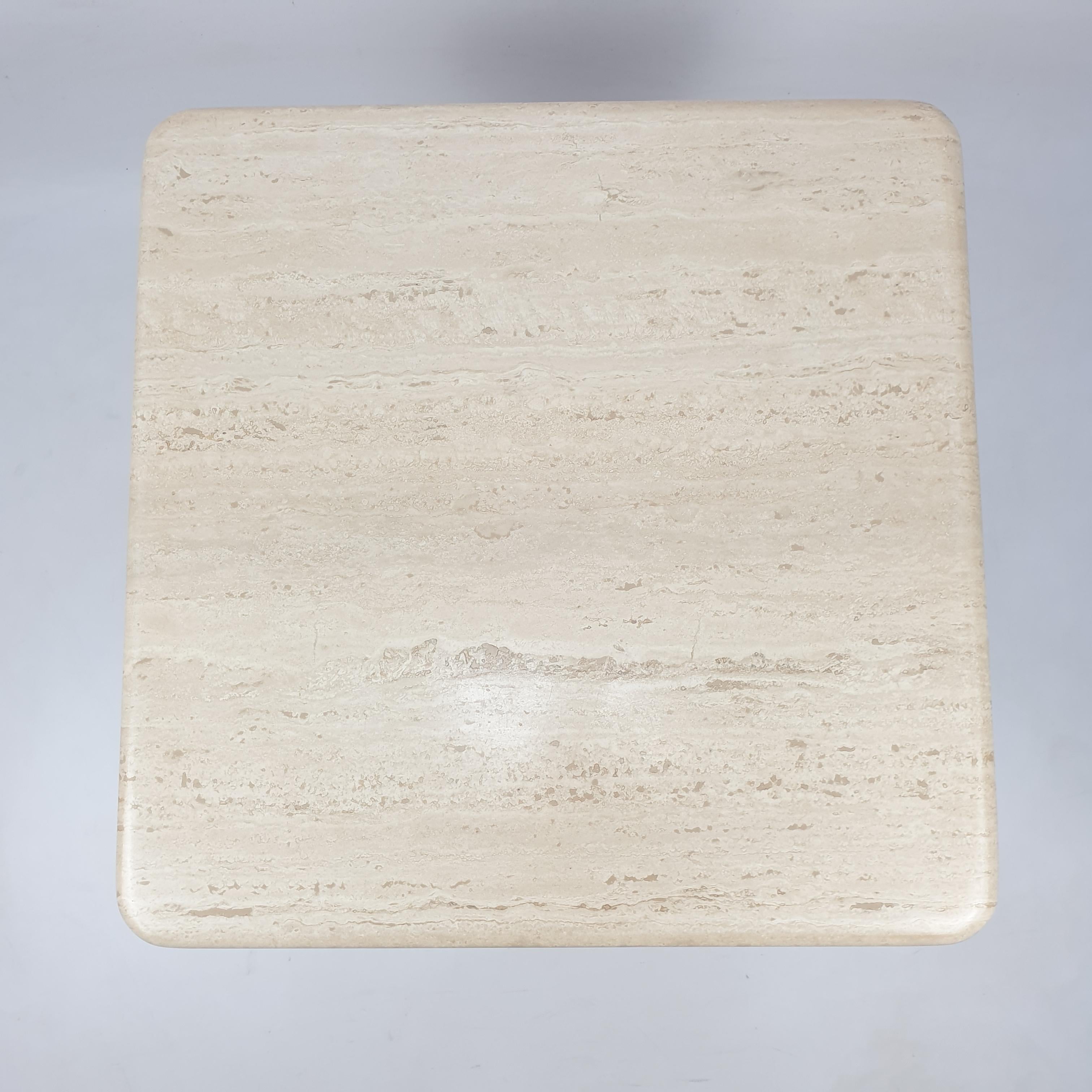 Late 20th Century Mid-Century Italian Travertine Coffee Table, 1980s