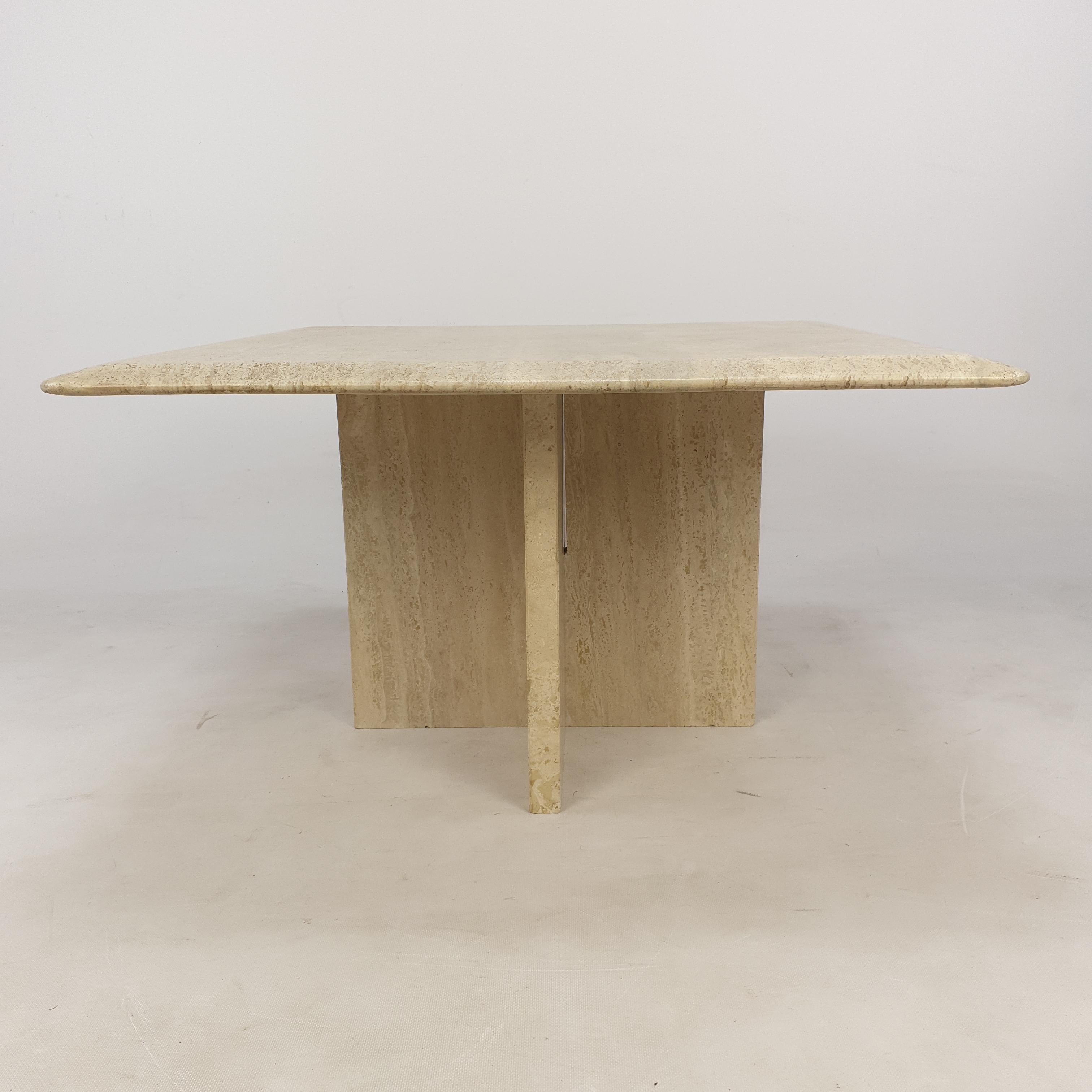 Late 20th Century Mid-Century Italian Travertine Coffee Table, 1980s