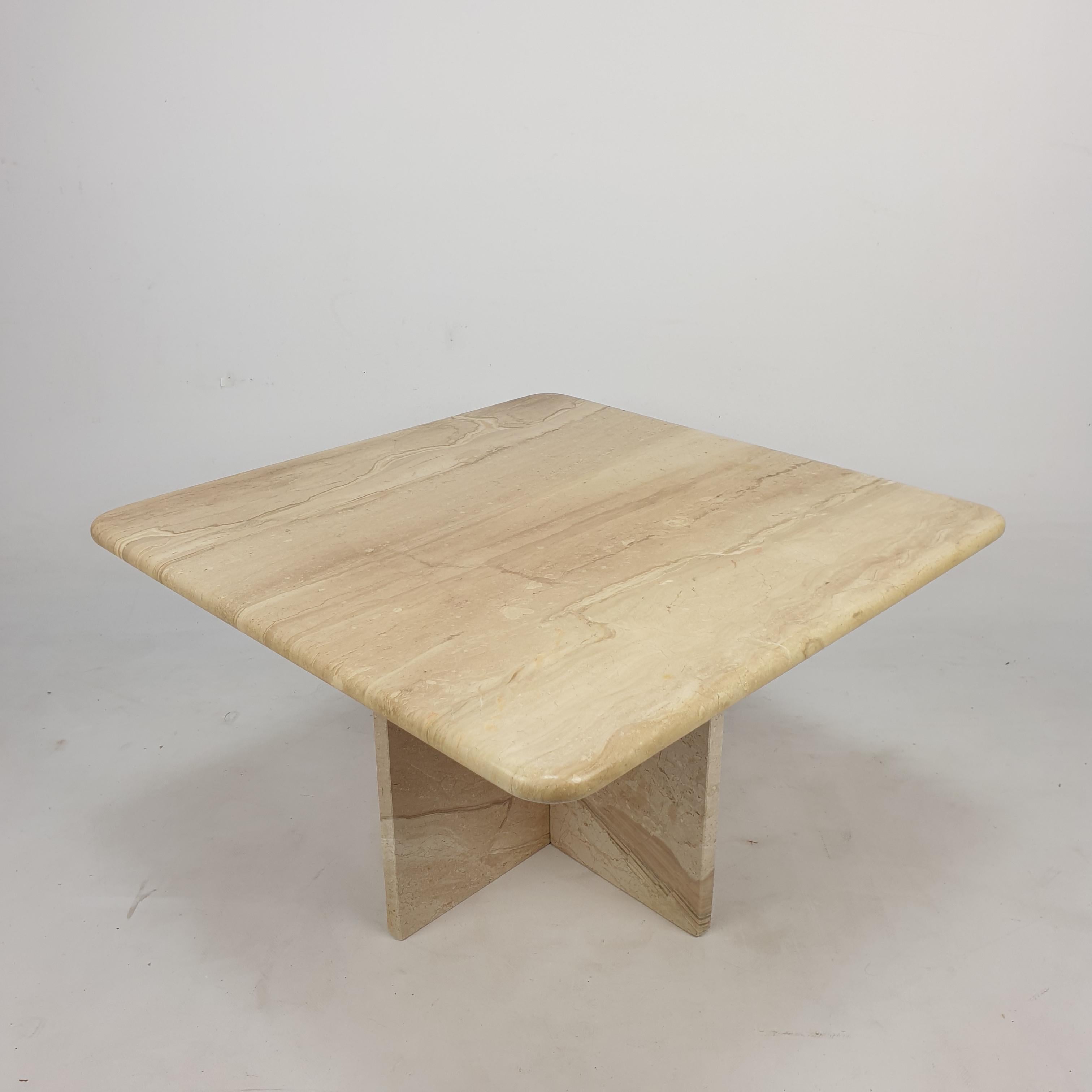Mid-Century Italian Travertine Coffee Table, 1980s 1