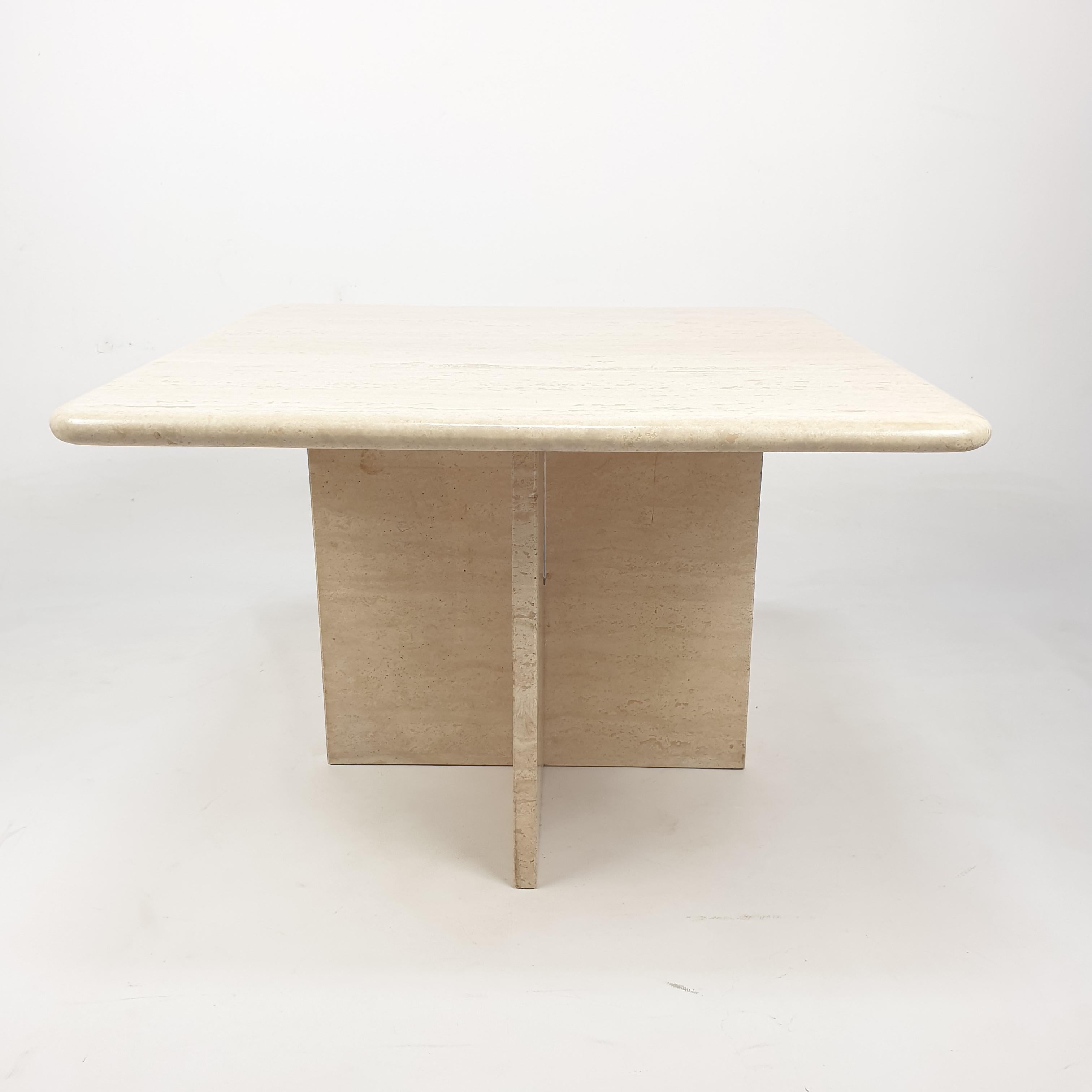 Mid-Century Italian Travertine Coffee Table, 1980s 1