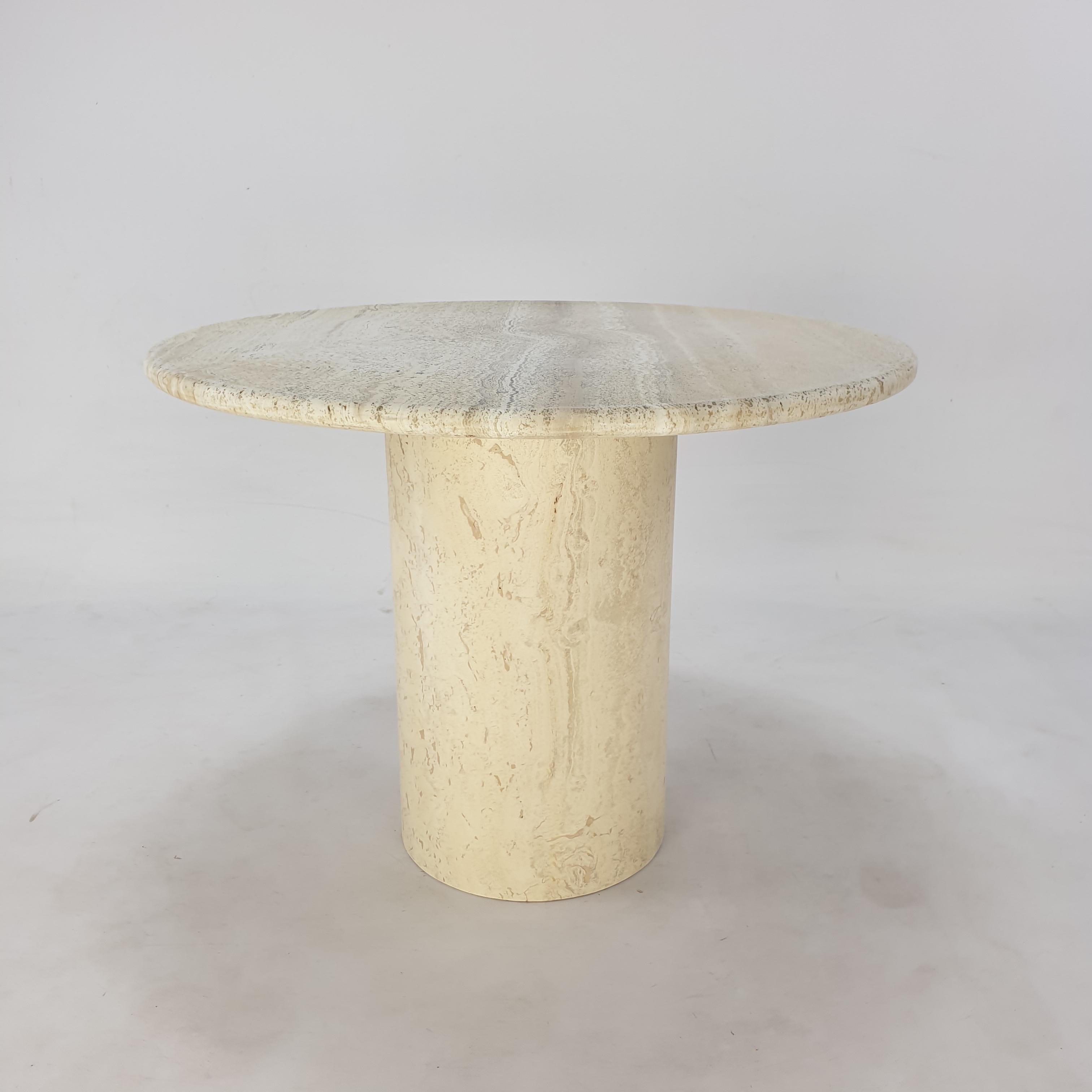 Mid-Century Italian Travertine Coffee Table, 1980s For Sale 1