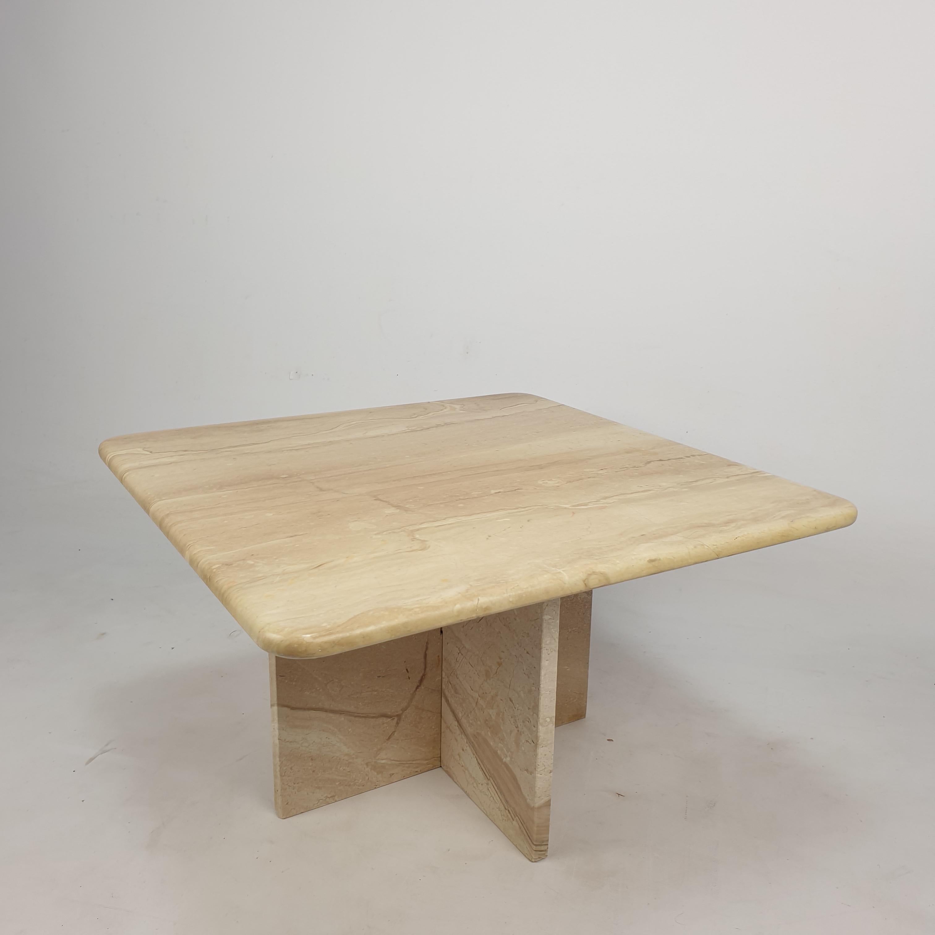 Mid-Century Italian Travertine Coffee Table, 1980s 2