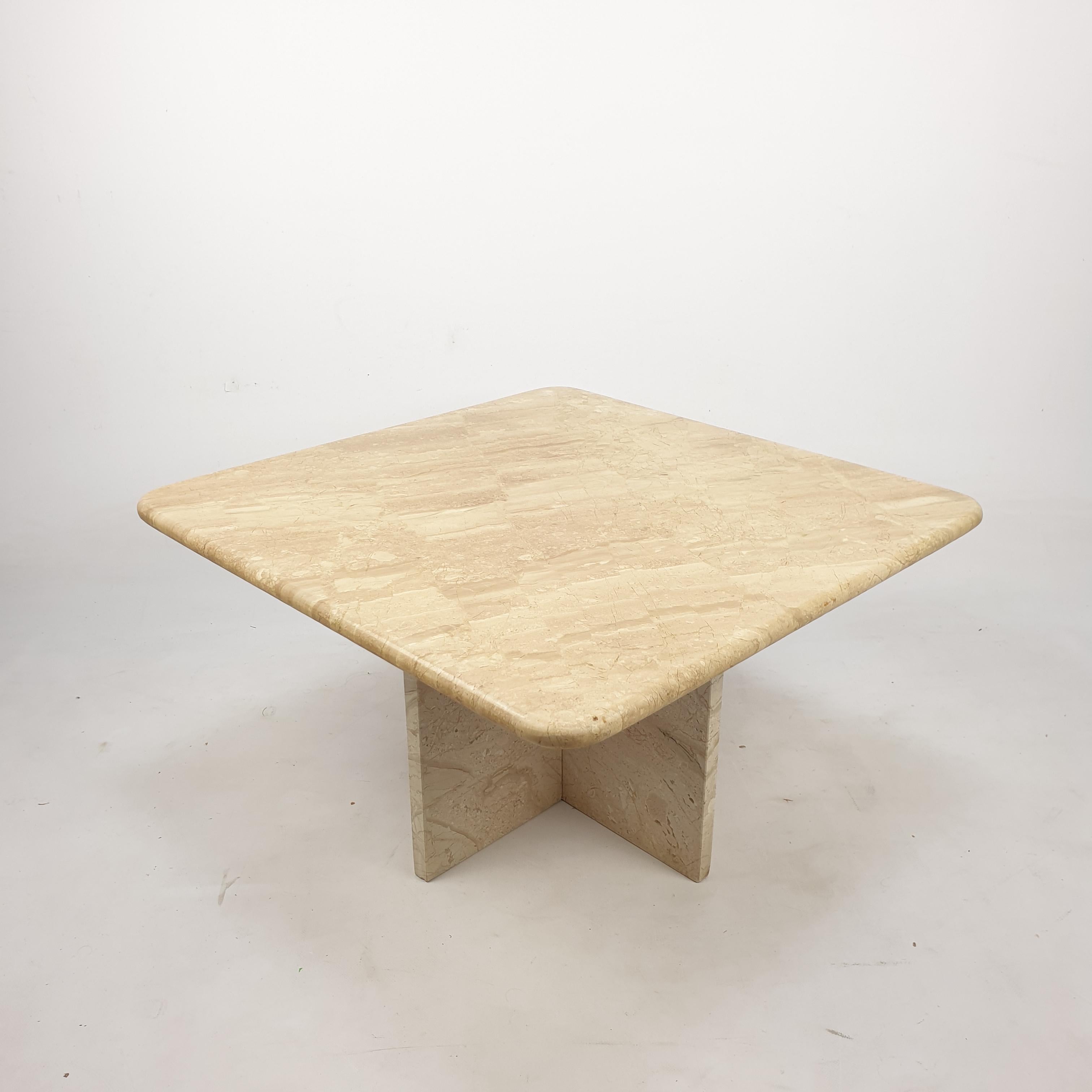 Mid-Century Italian Travertine Coffee Table, 1980s 2