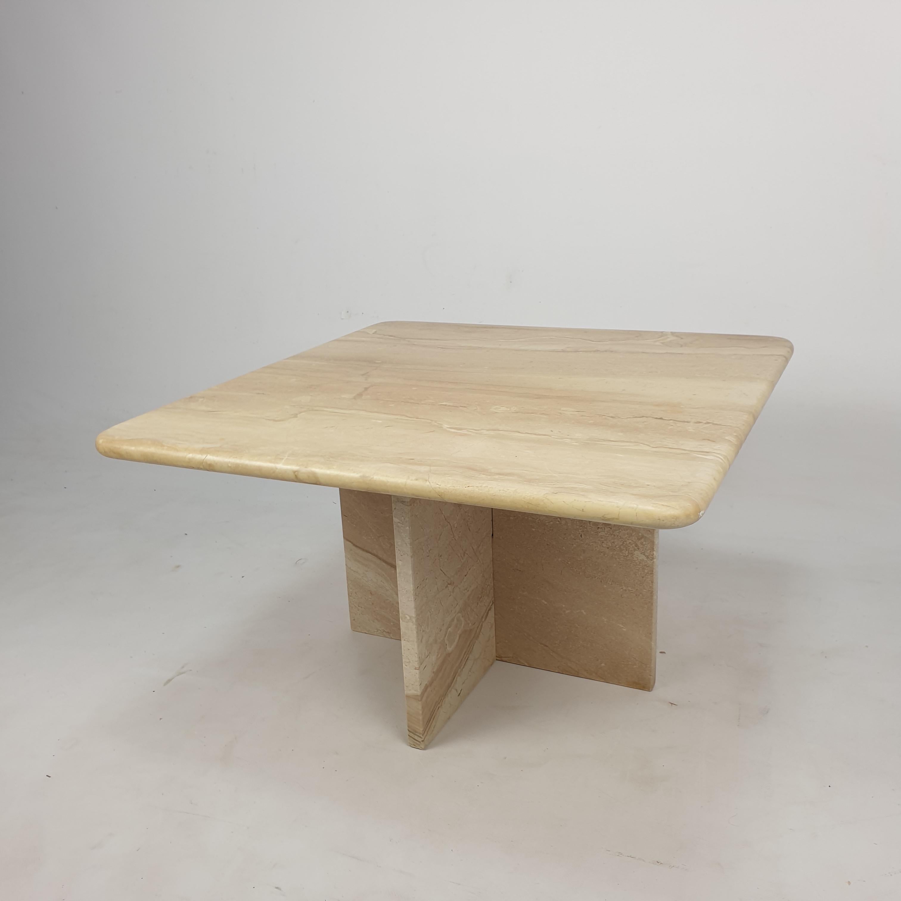 Mid-Century Italian Travertine Coffee Table, 1980s 3