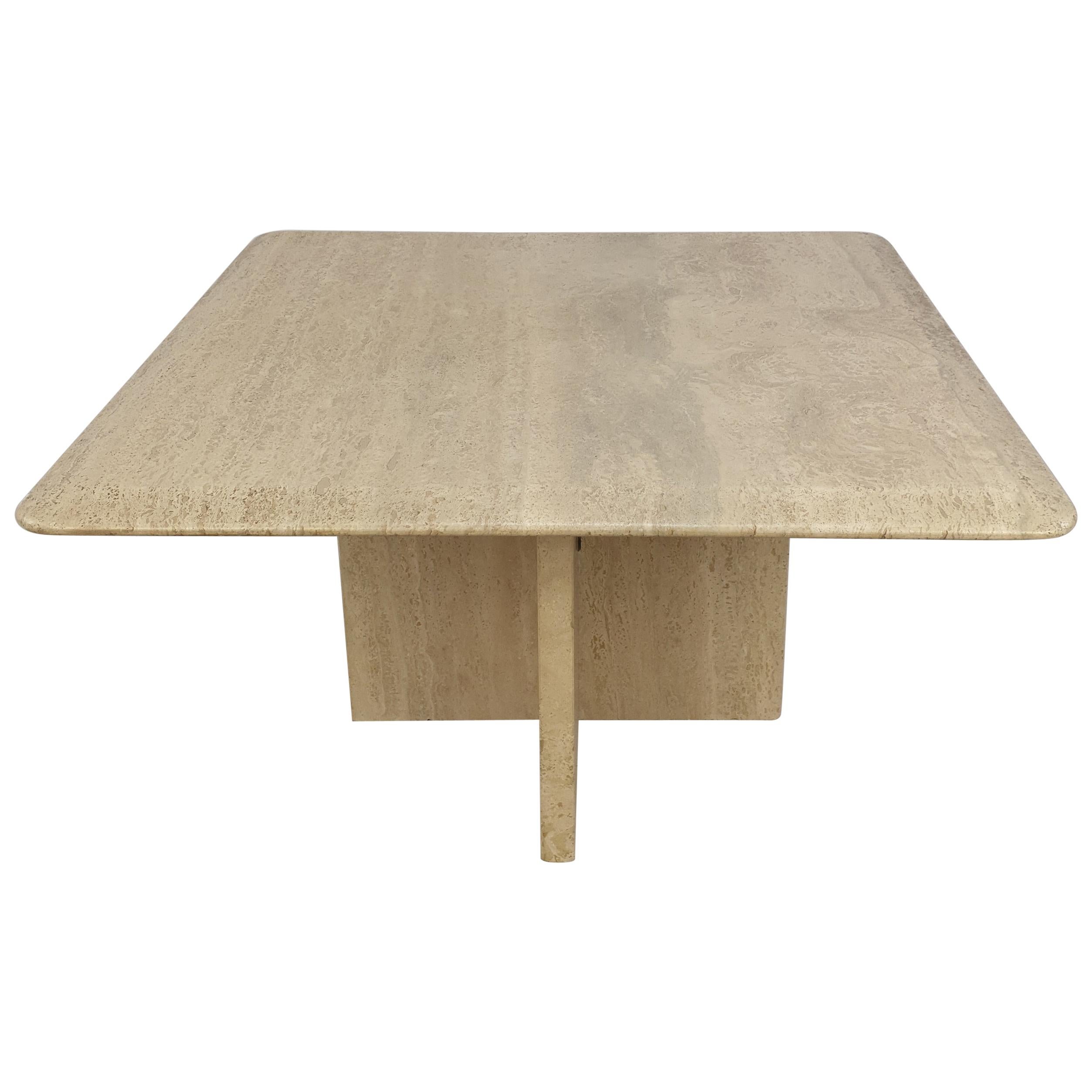 Mid-Century Italian Travertine Coffee Table, 1980s