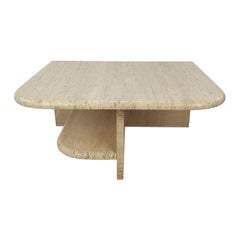 Mid-Century Italian Travertine Coffee Table, 1980s