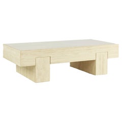 Retro Midcentury Italian Travertine Coffee Table