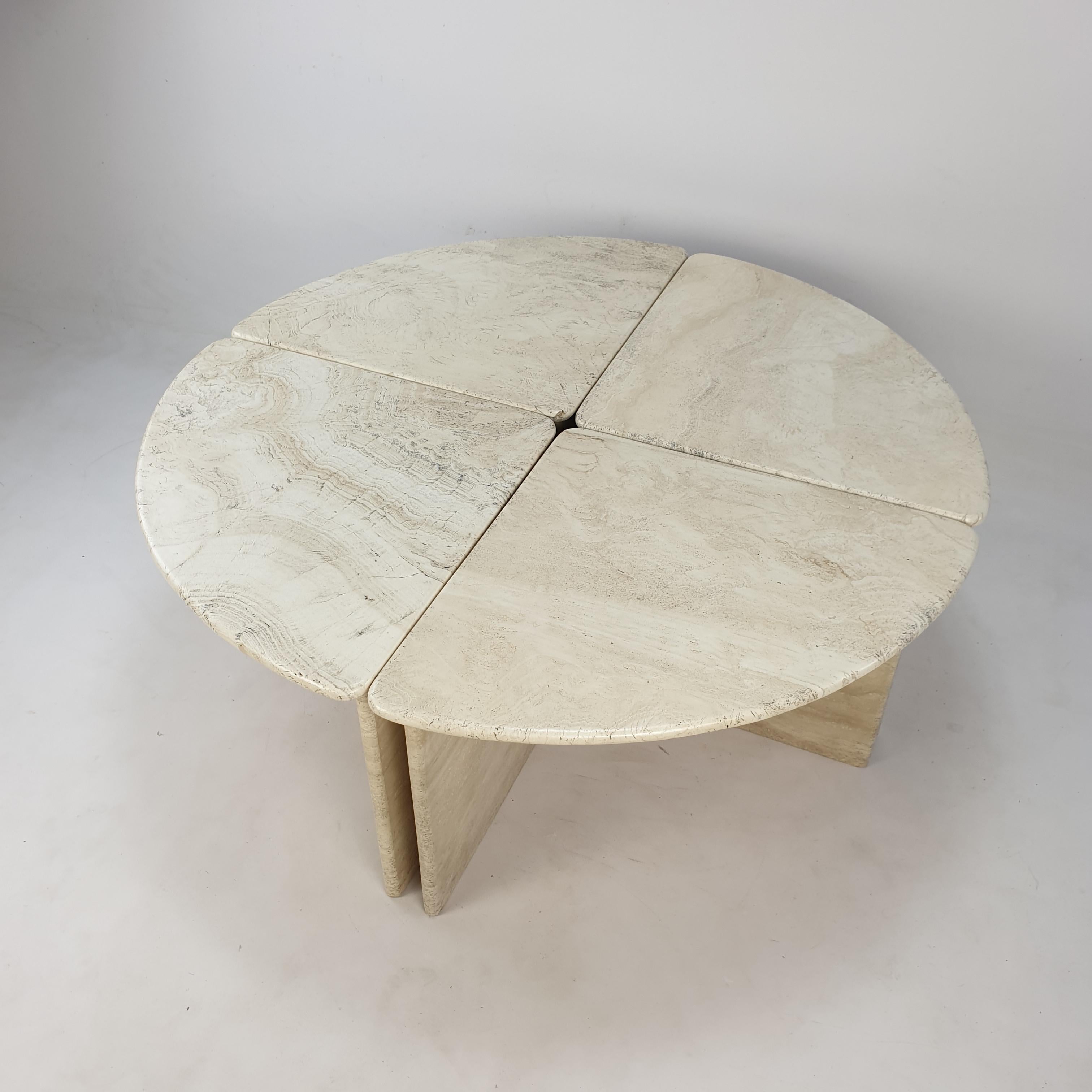 Mid-Century Italian Travertine Coffee Table Section 1, 1980s 6