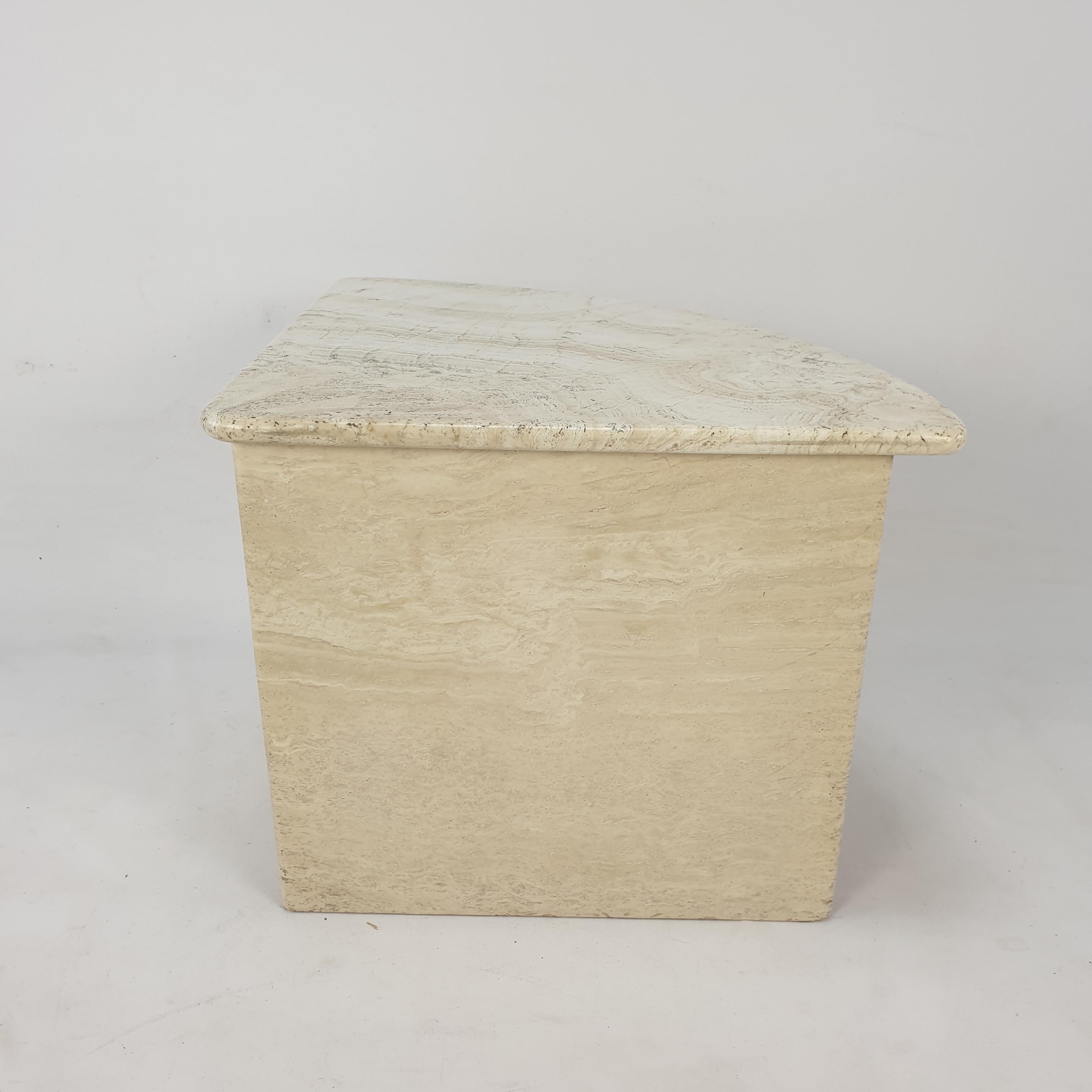 Mid-Century Italian Travertine Coffee Table Section 1, 1980s 1