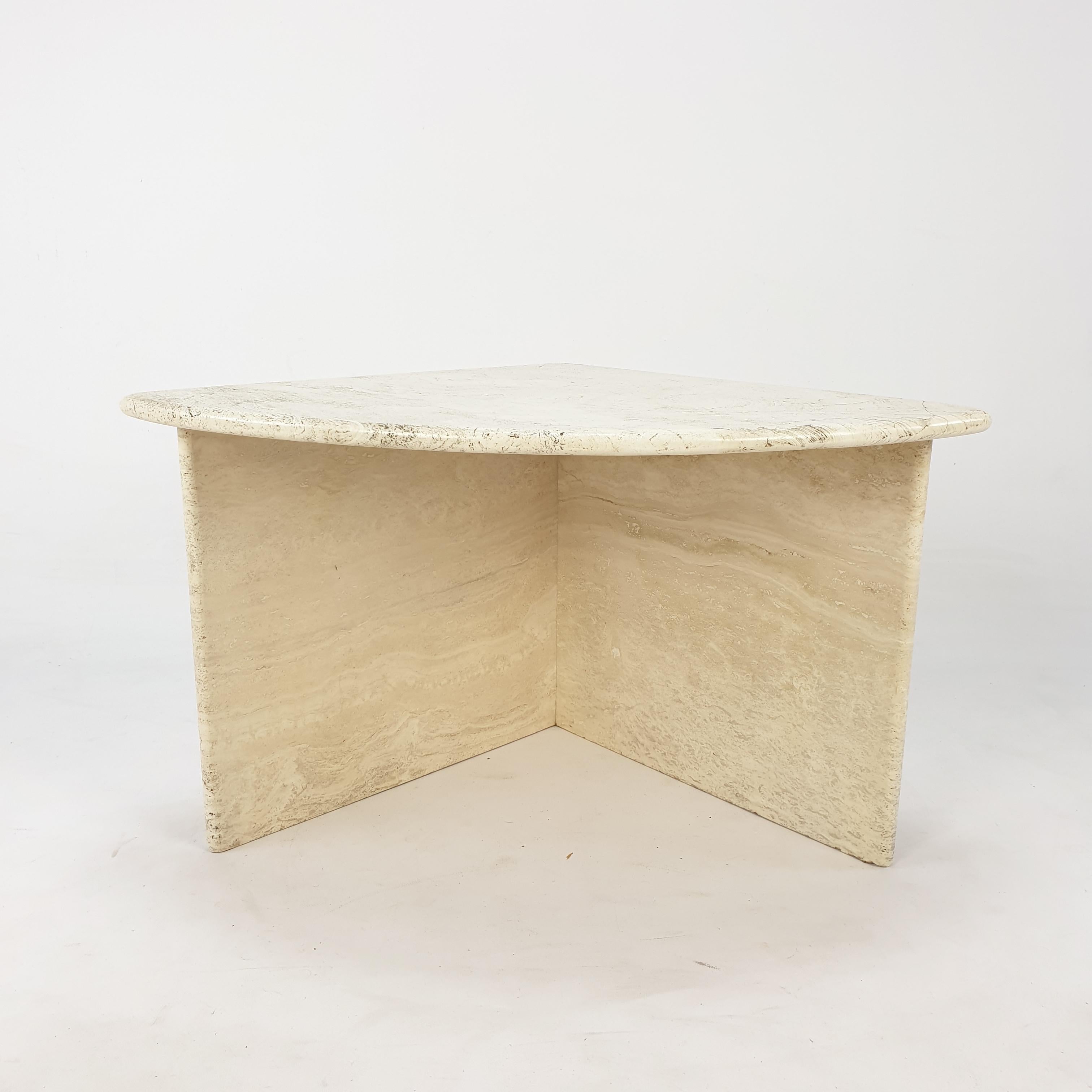 Mid-Century Italian Travertine Coffee Table Section 4, 1980s In Good Condition In Oud Beijerland, NL