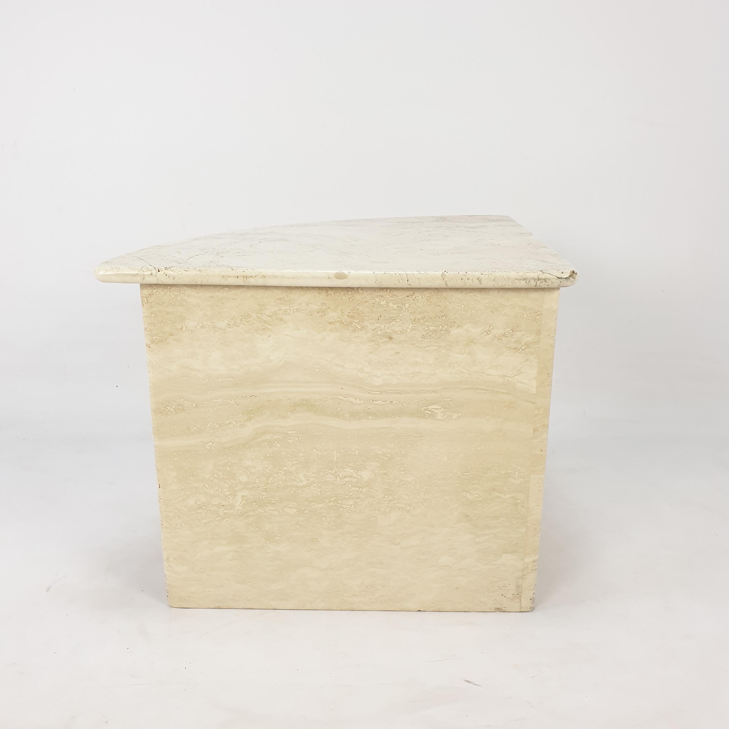 Late 20th Century Mid-Century Italian Travertine Coffee Table Section 4, 1980s