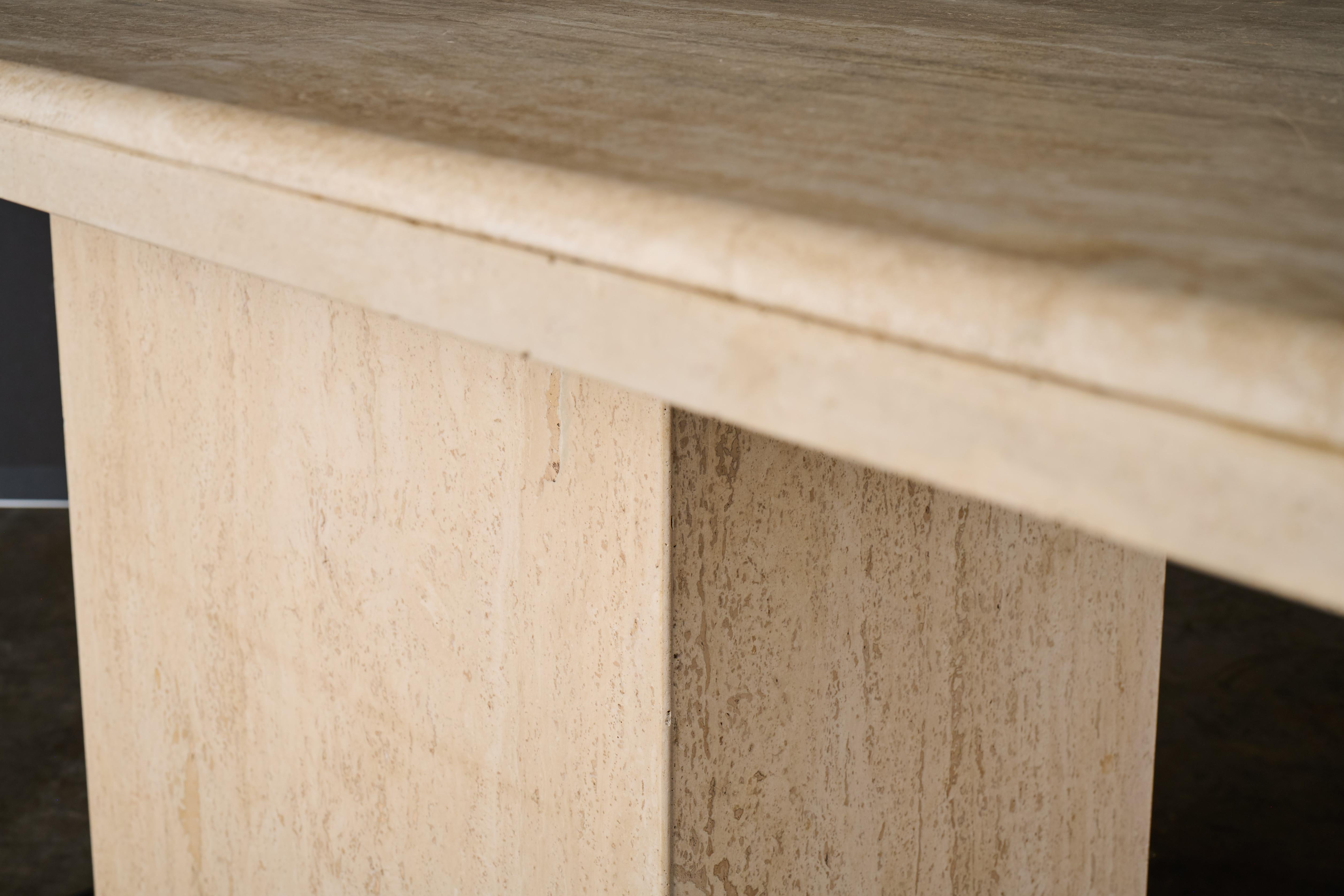 Mesa de comedor italiana de travertino de mediados de siglo en Bueno estado para la venta en North Charleston, SC