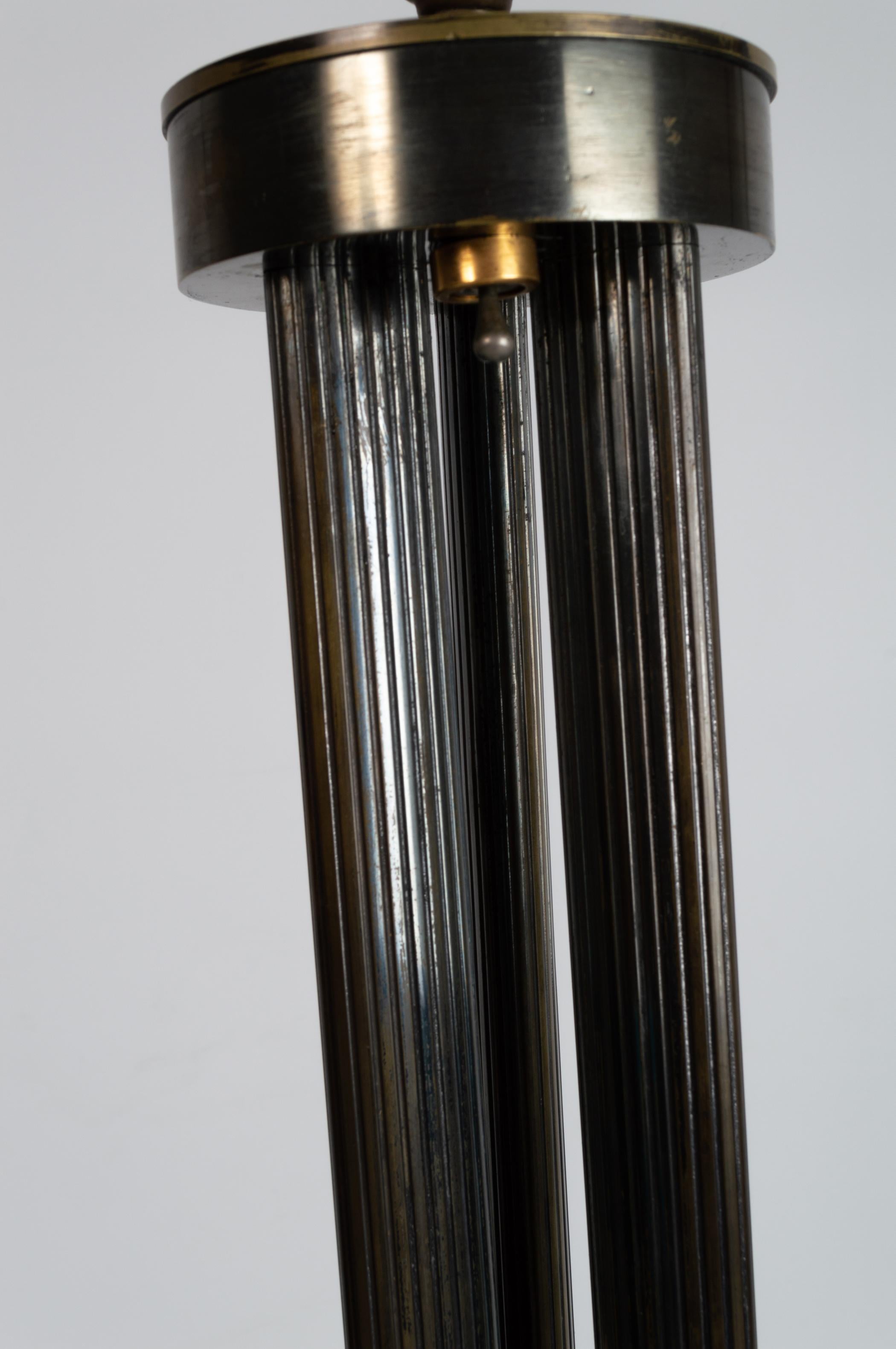 Mid Century Italian Triform Brass Column Floor Lamp Italy, C.1950 For Sale 3