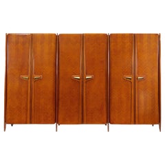 Mid-Century Italian Triple Wardrobe By La Permanente Mobili Cantù, 1950S