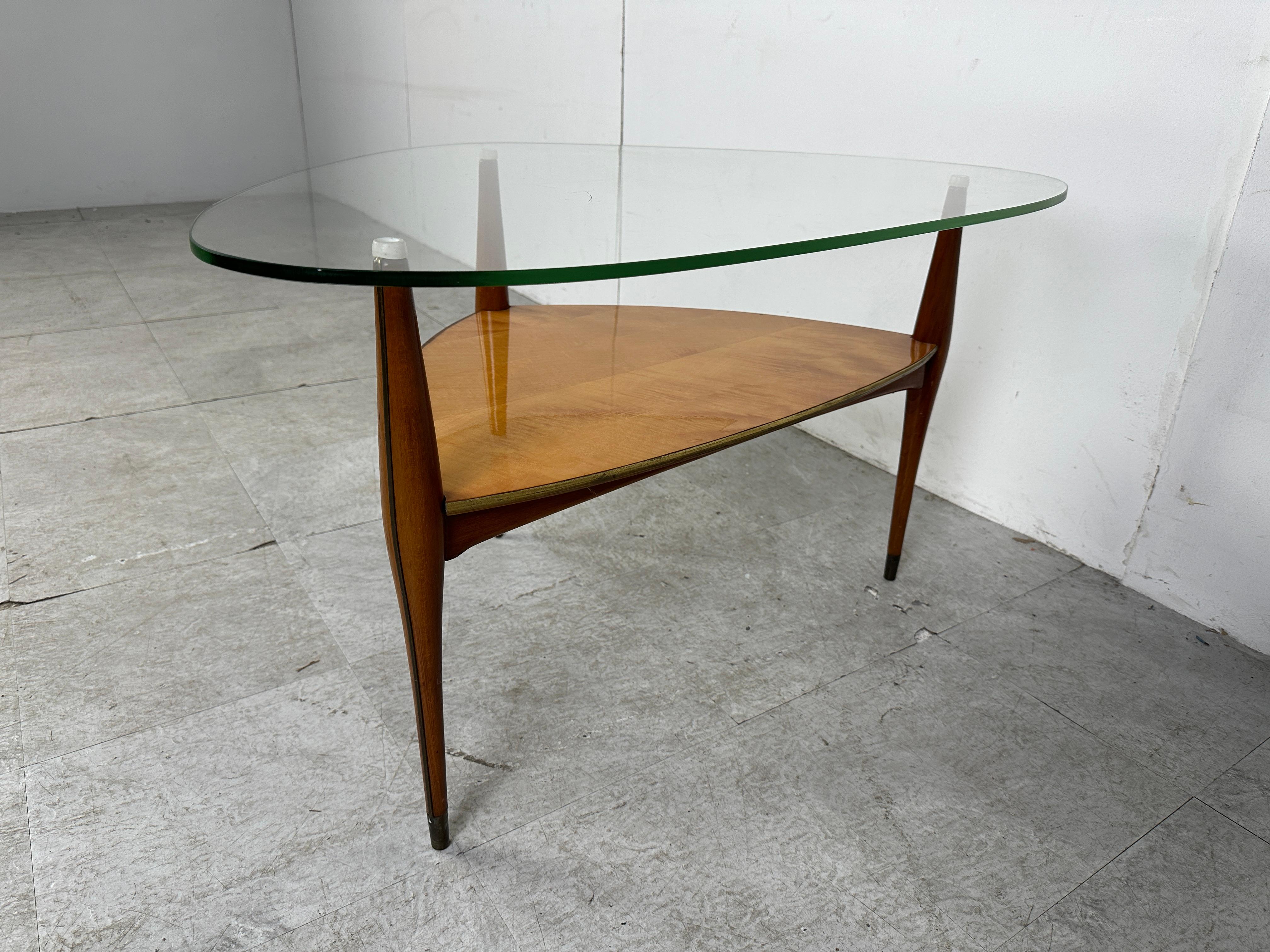Mid century italian tripod coffee table, 1950s For Sale 3