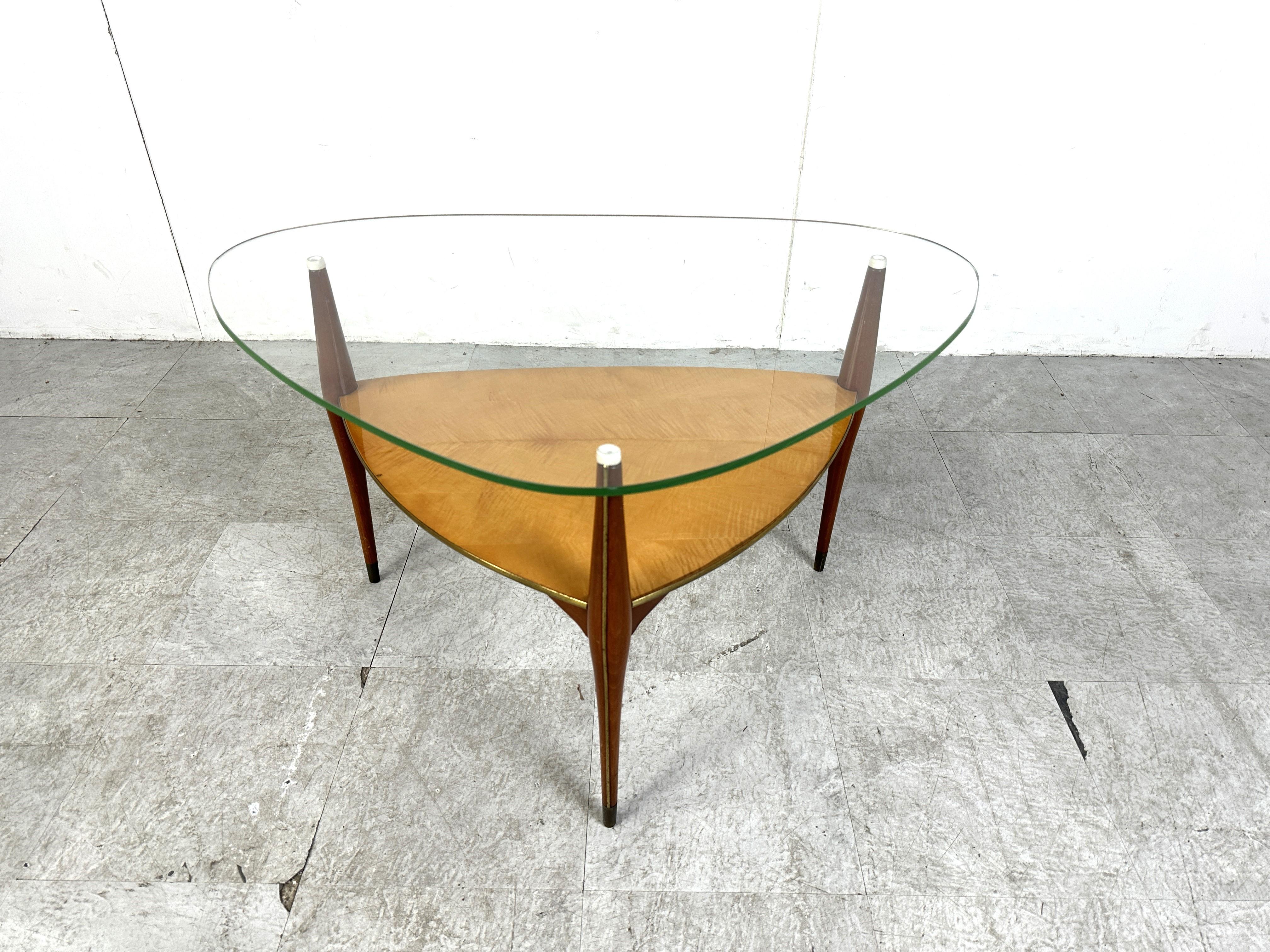 Mid-Century Modern Mid century italian tripod coffee table, 1950s For Sale