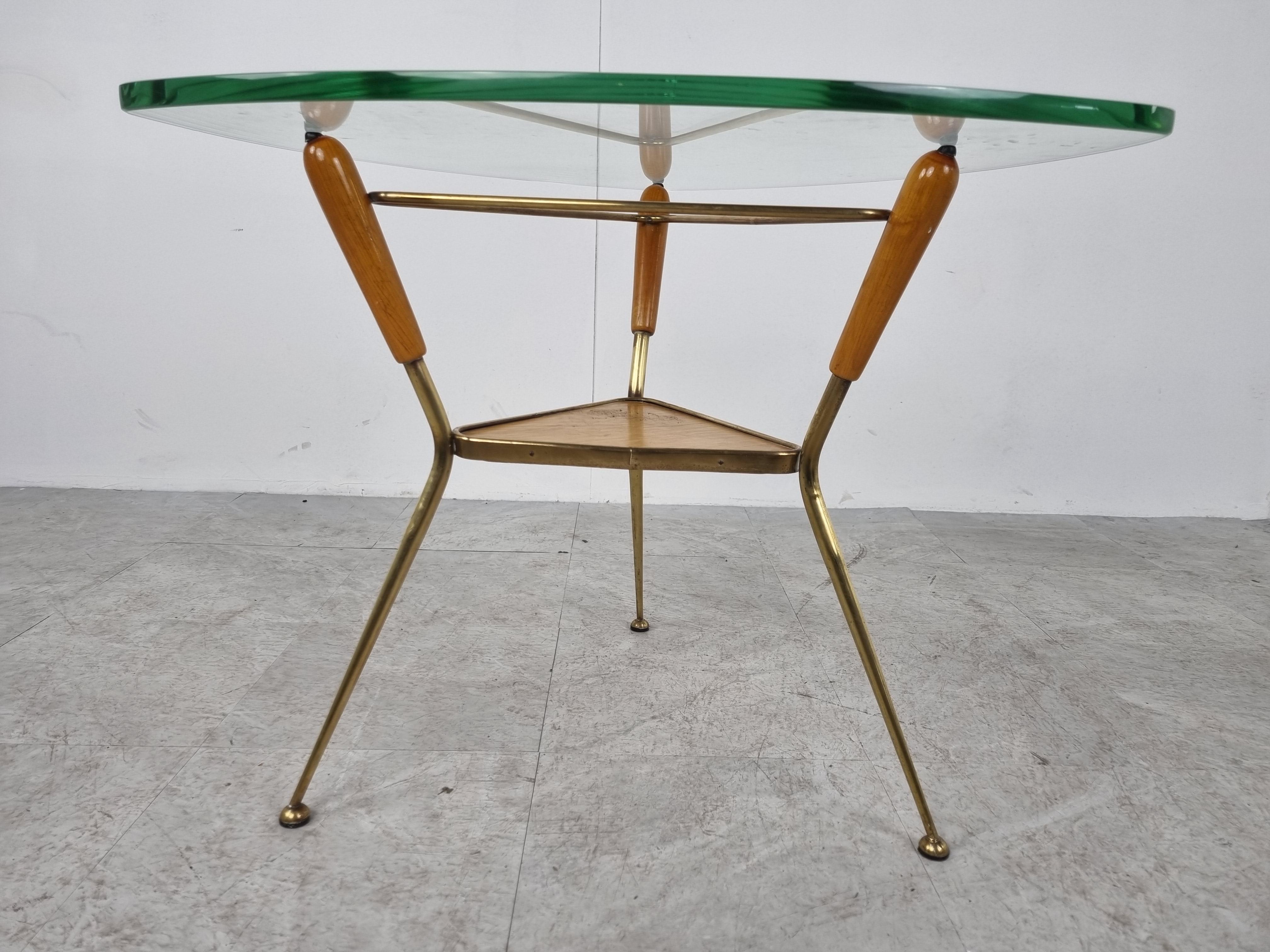 Mid Century Italian Tripod Coffee Table, 1950s In Good Condition In HEVERLEE, BE