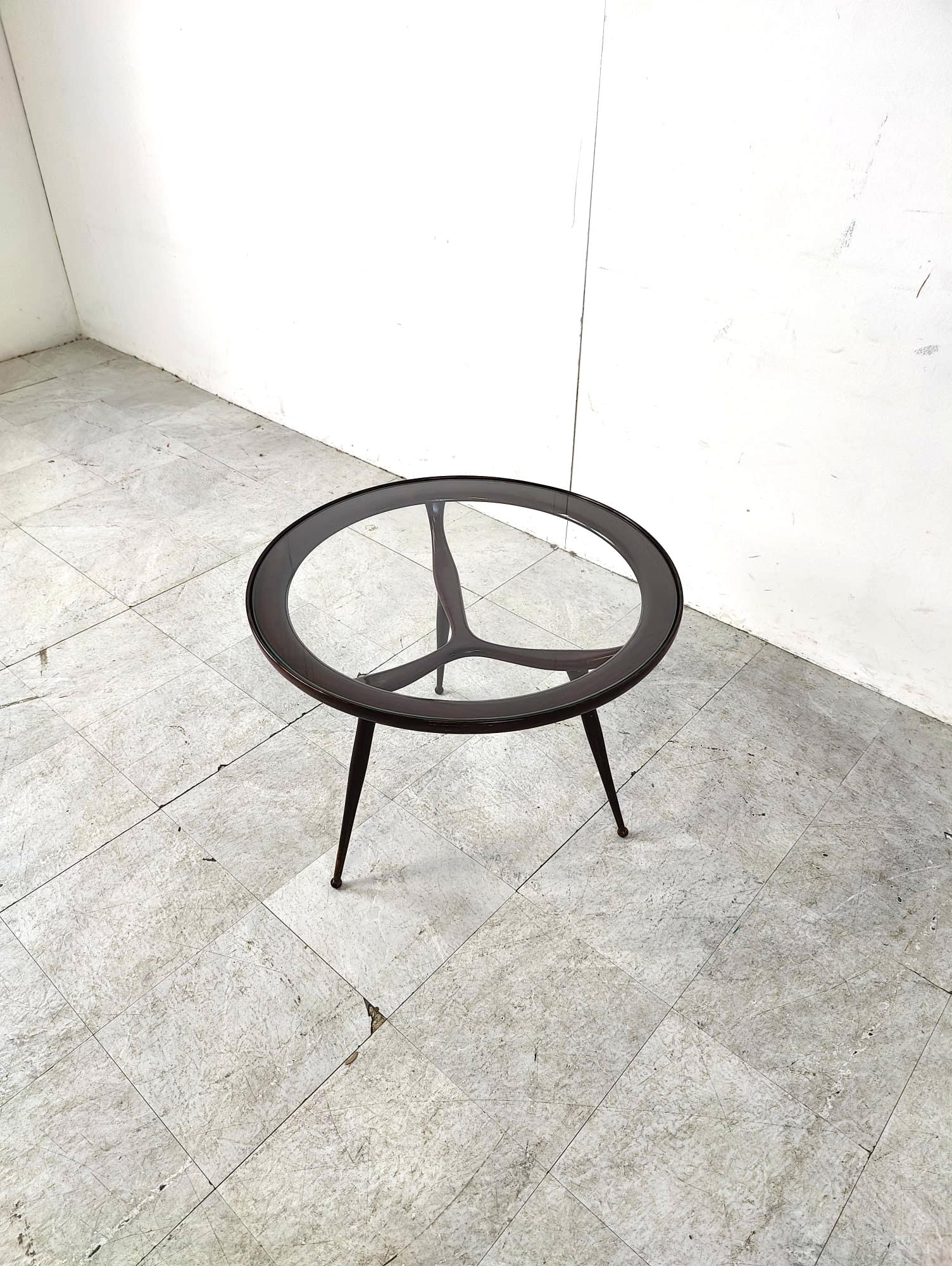 Mid century italian tripod coffee table by Cesare Lacca, 1950s For Sale 3