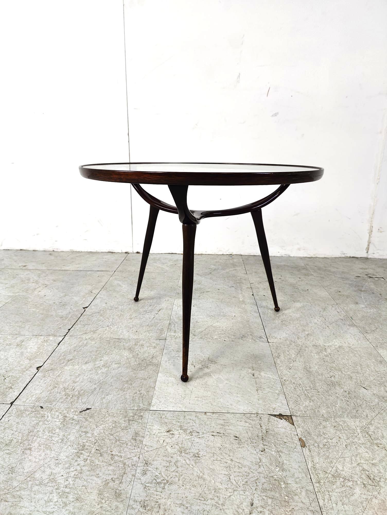 Mid century italian tripod coffee table by Cesare Lacca, 1950s 4