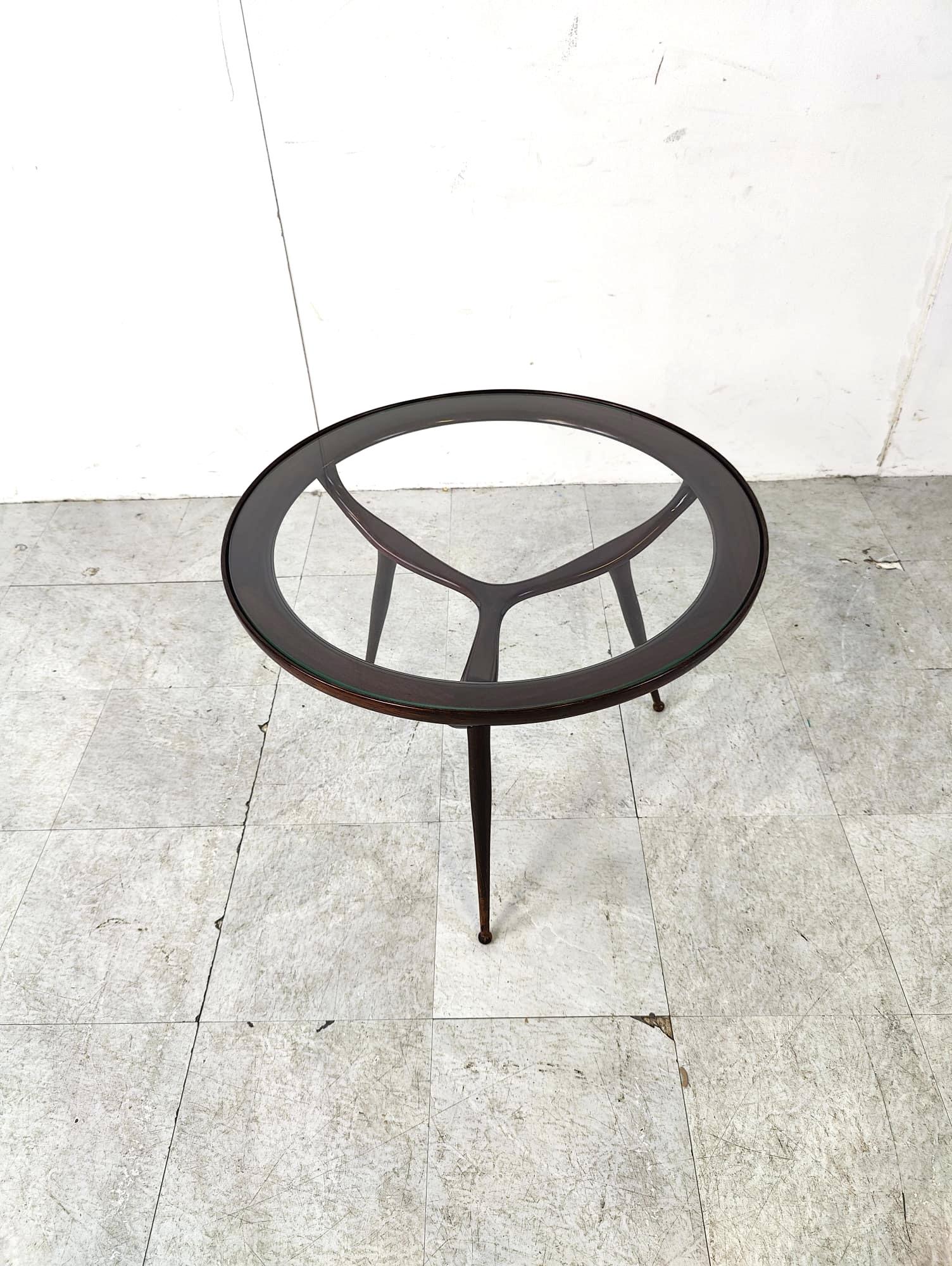 Mid-Century Modern Mid century italian tripod coffee table by Cesare Lacca, 1950s For Sale