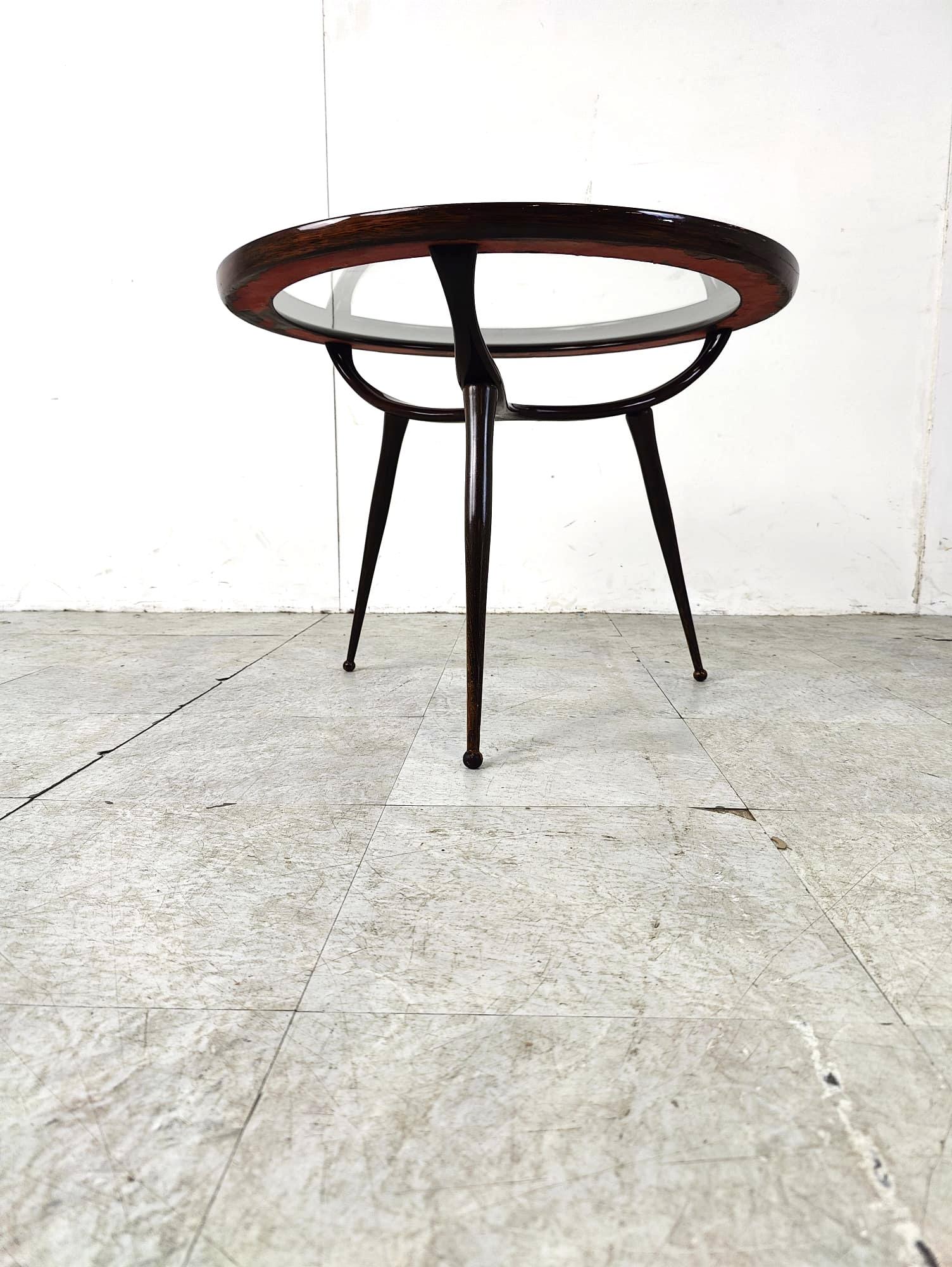Italian Mid century italian tripod coffee table by Cesare Lacca, 1950s For Sale