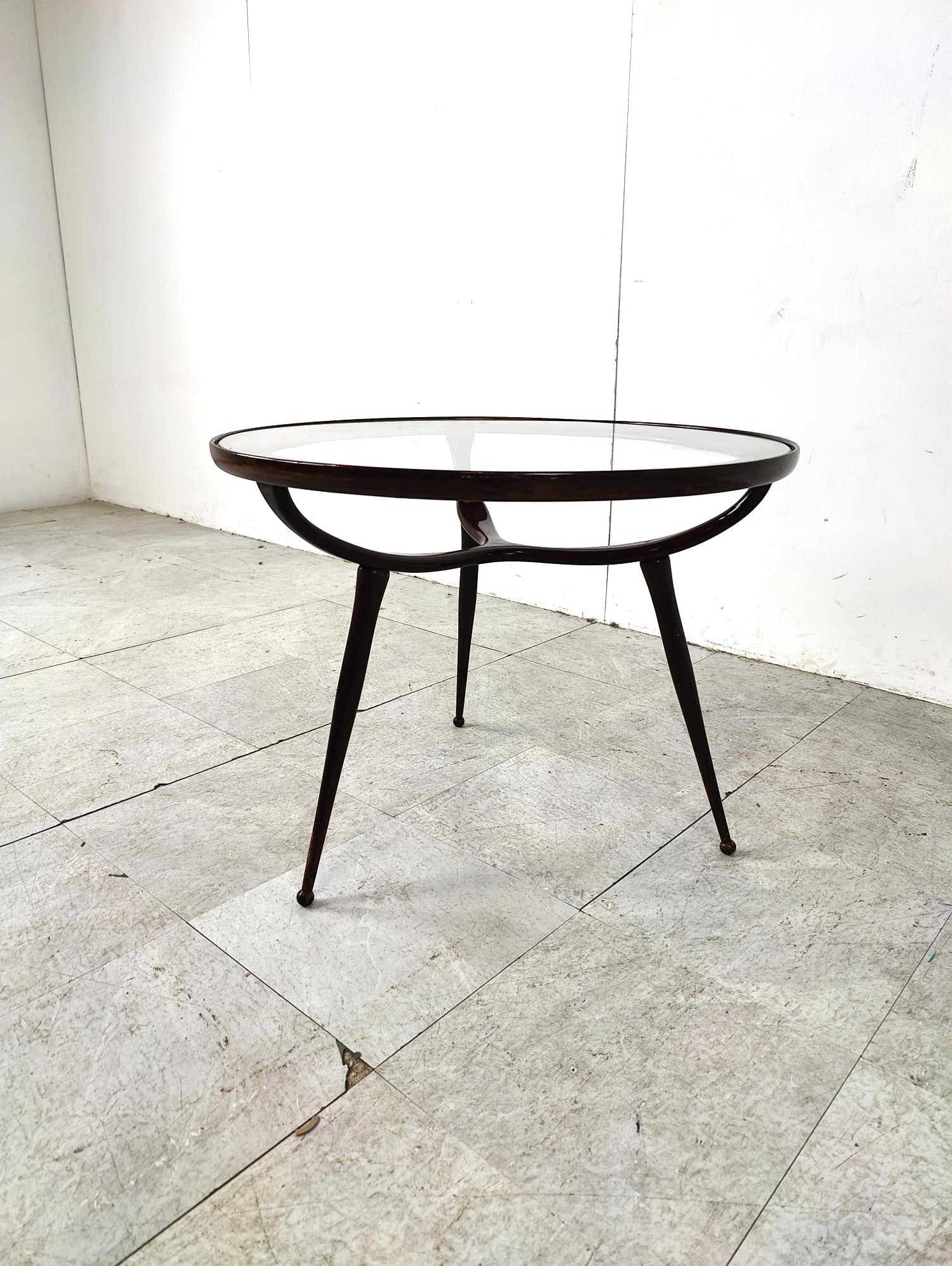 Mid century italian tripod coffee table by Cesare Lacca, 1950s In Good Condition In HEVERLEE, BE