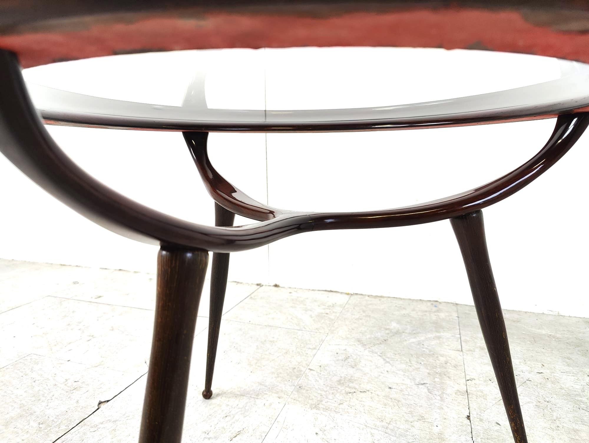 Mid-20th Century Mid century italian tripod coffee table by Cesare Lacca, 1950s For Sale