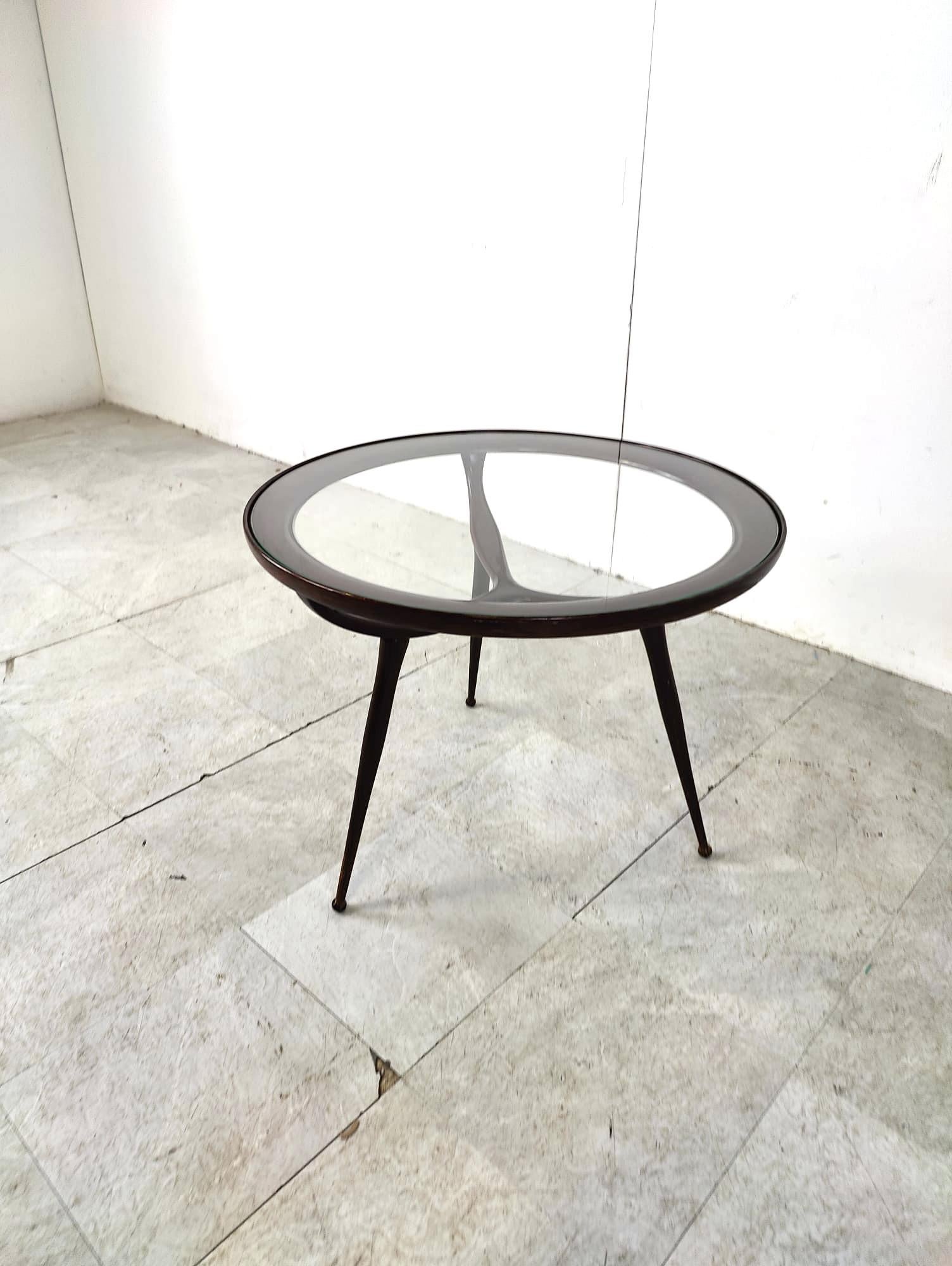 Mid century italian tripod coffee table by Cesare Lacca, 1950s For Sale 2