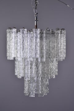 Mid Century Italian Tronchi Glass Chandelier