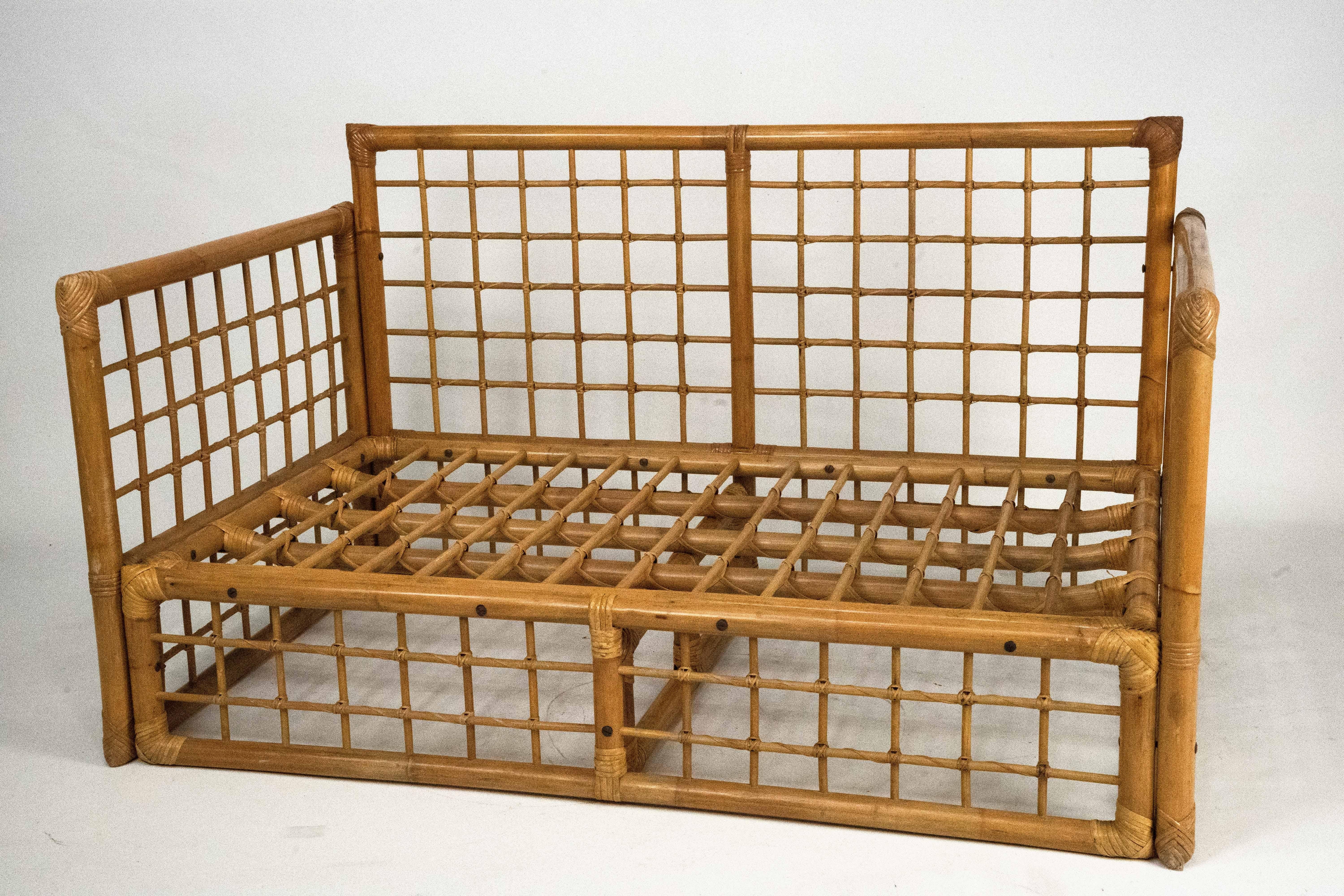 Italienischer Tropical-Chic-Liegesessel von Vivai del Sud, Rattan & Bambus, Mitte des Jahrhunderts, 19 im Angebot 4