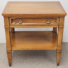 Mid Century Italian Tuscan Style Walnut Single Drawer Bedside Table