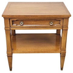 Mid Century Italian Tuscan Style Walnut Single Drawer Bedside Table