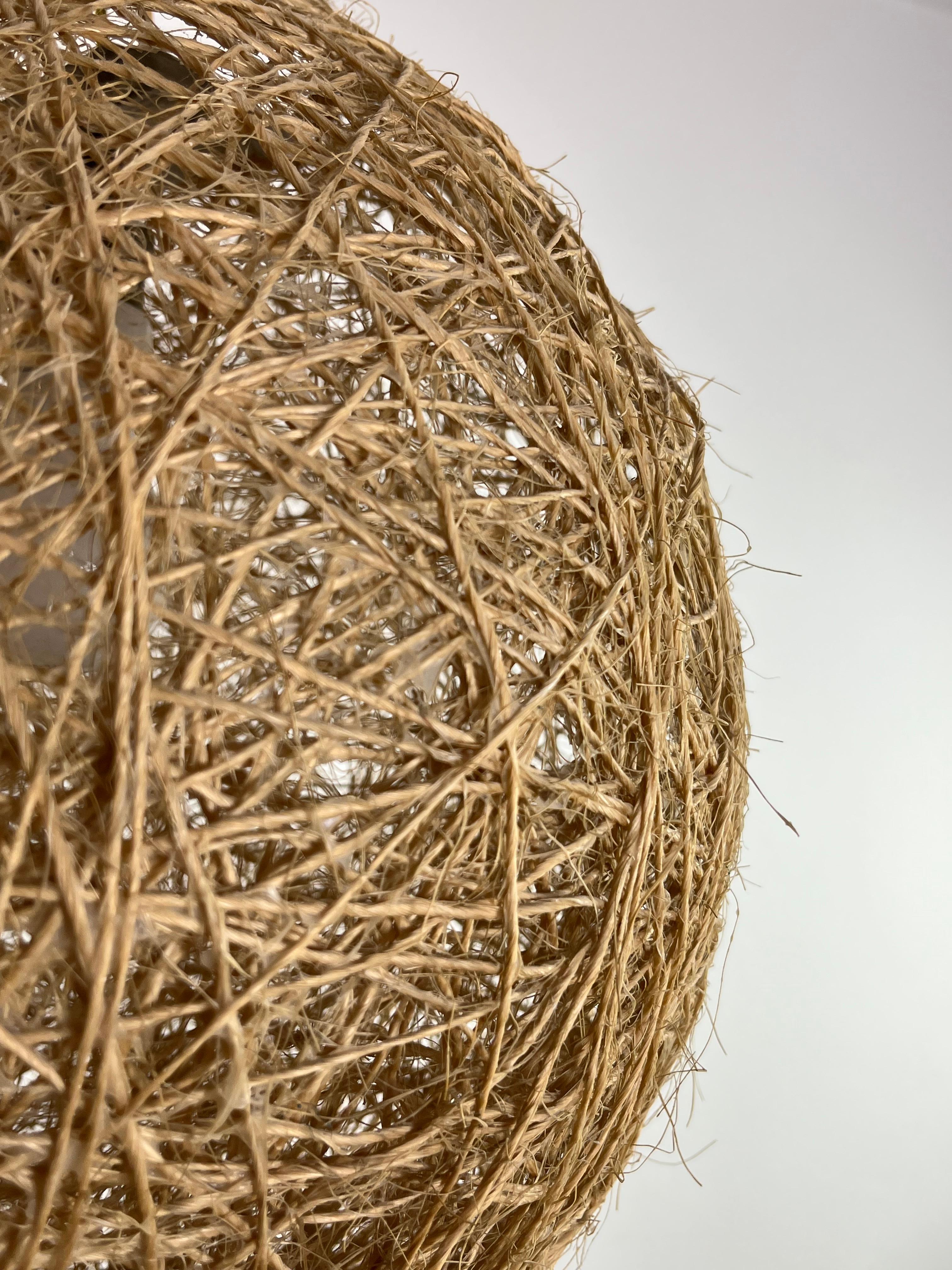 Italienischer Garn- und Rattan-Kronleuchter aus der Jahrhundertmitte, 1960er Jahre im Angebot 2