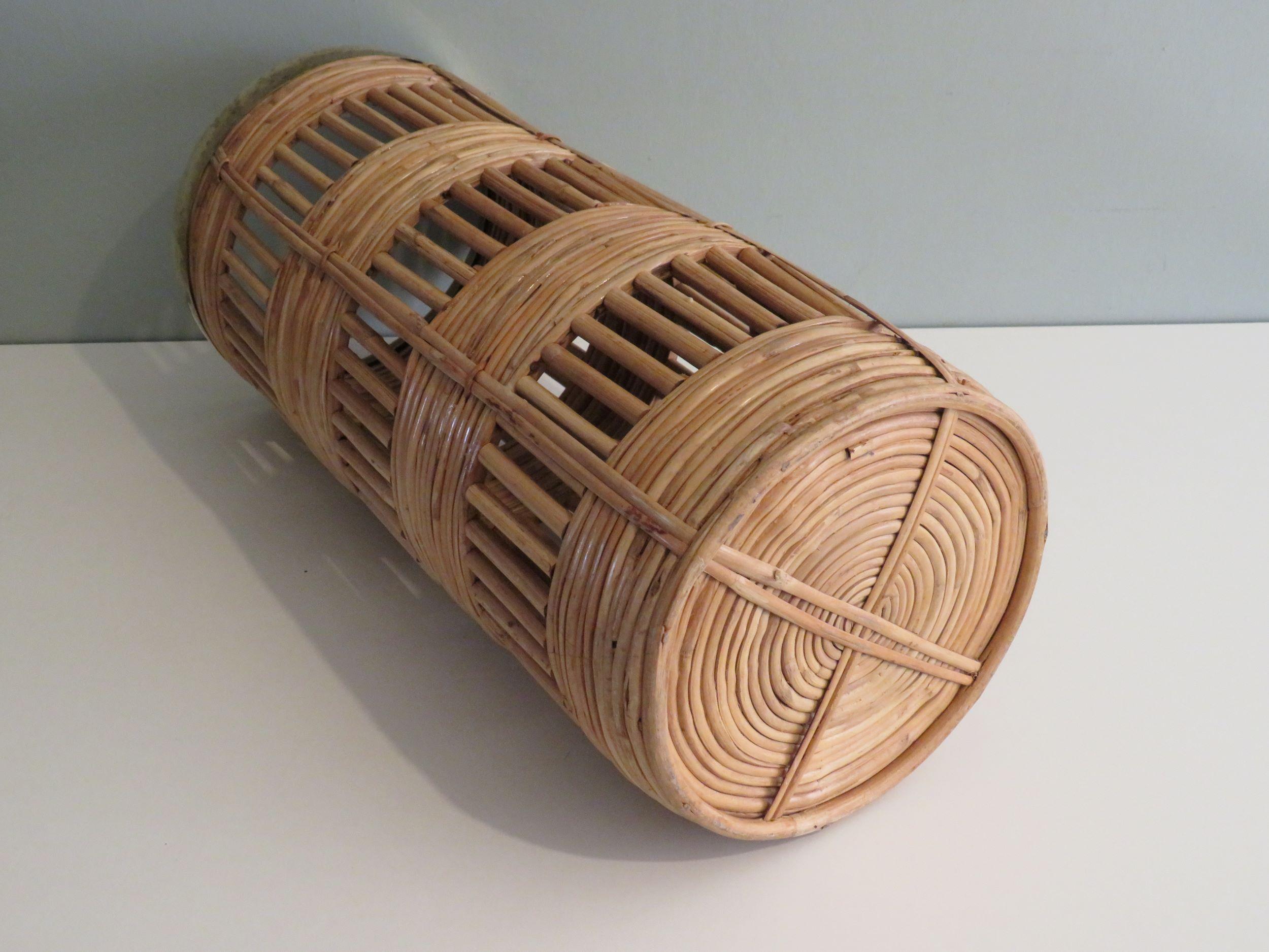 Mid century Italian umbrella holder in bamboo, rattan 1960 In Good Condition In Herentals, BE