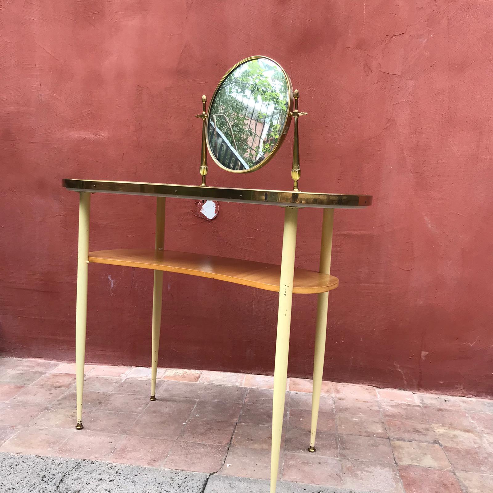 Metal Mid-Century Italian Vanity Table For Sale