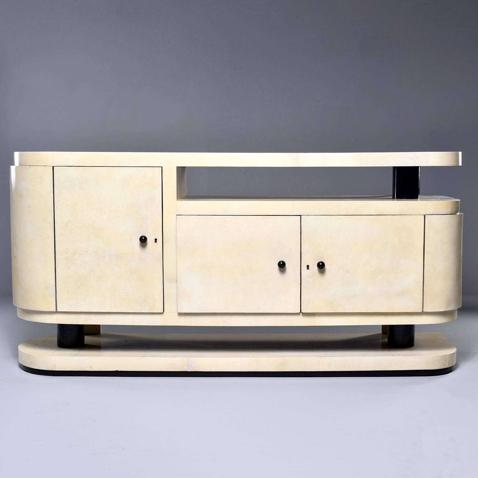 Midcentury Italian Vellum Covered Sideboard or Cabinet 4